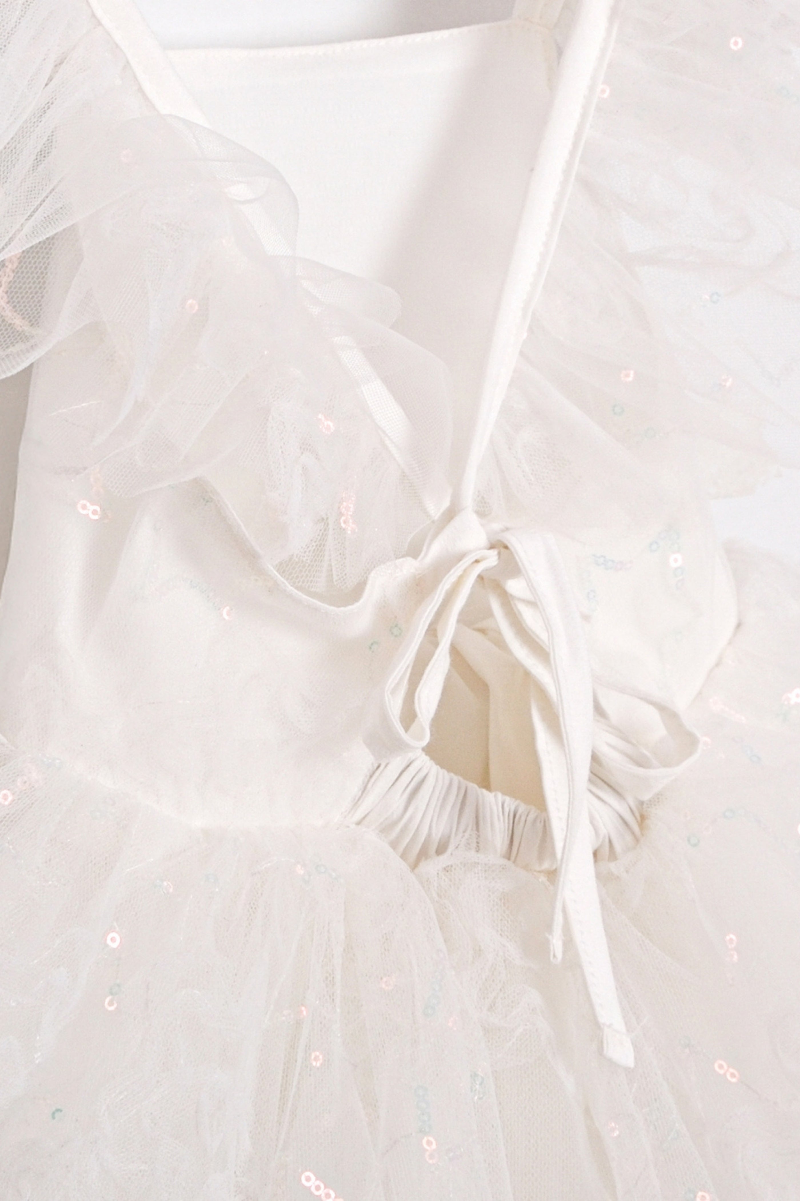 Abito Bambina Fatina Paillettes Bianco