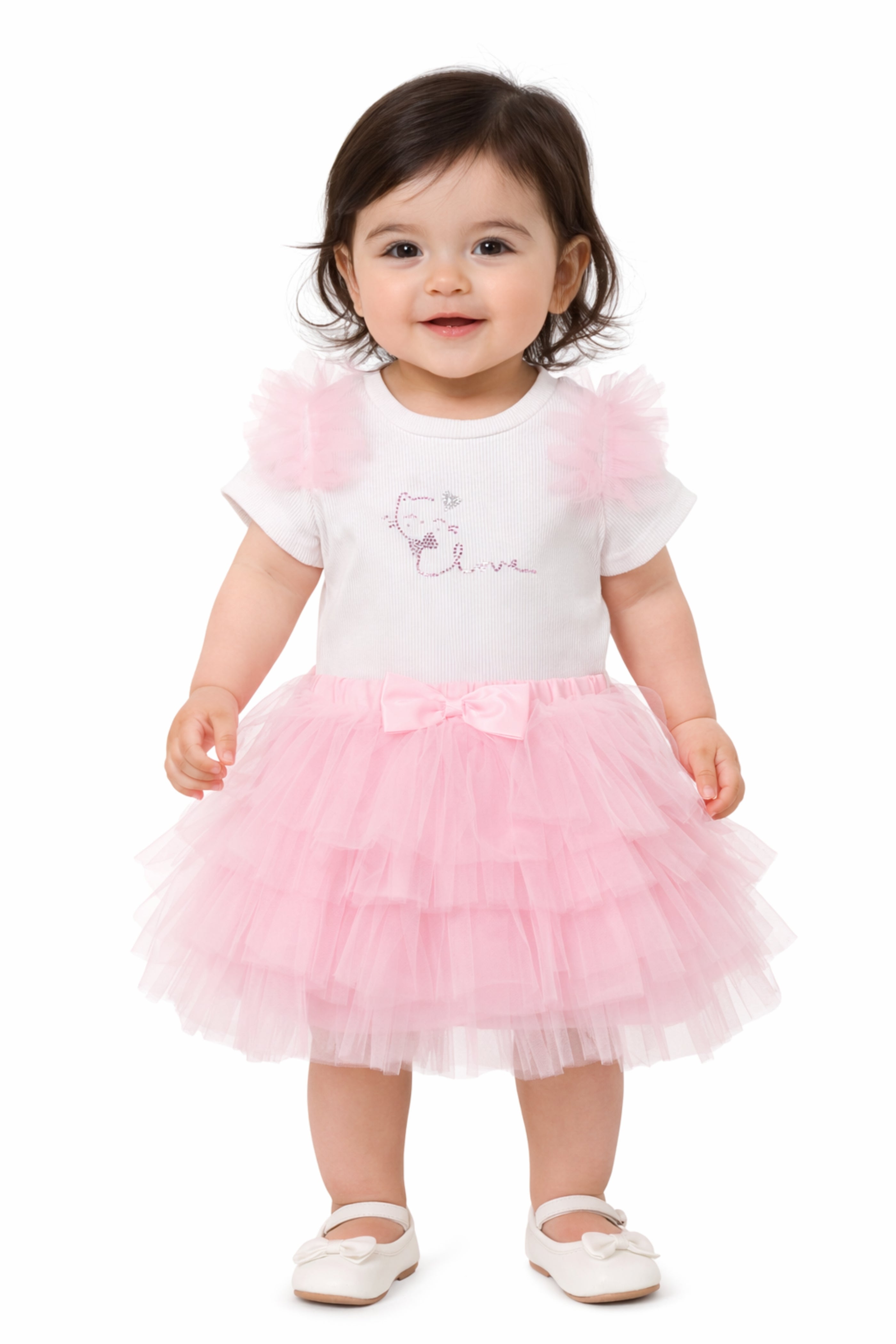 Completo Neonata Tulle Rosa