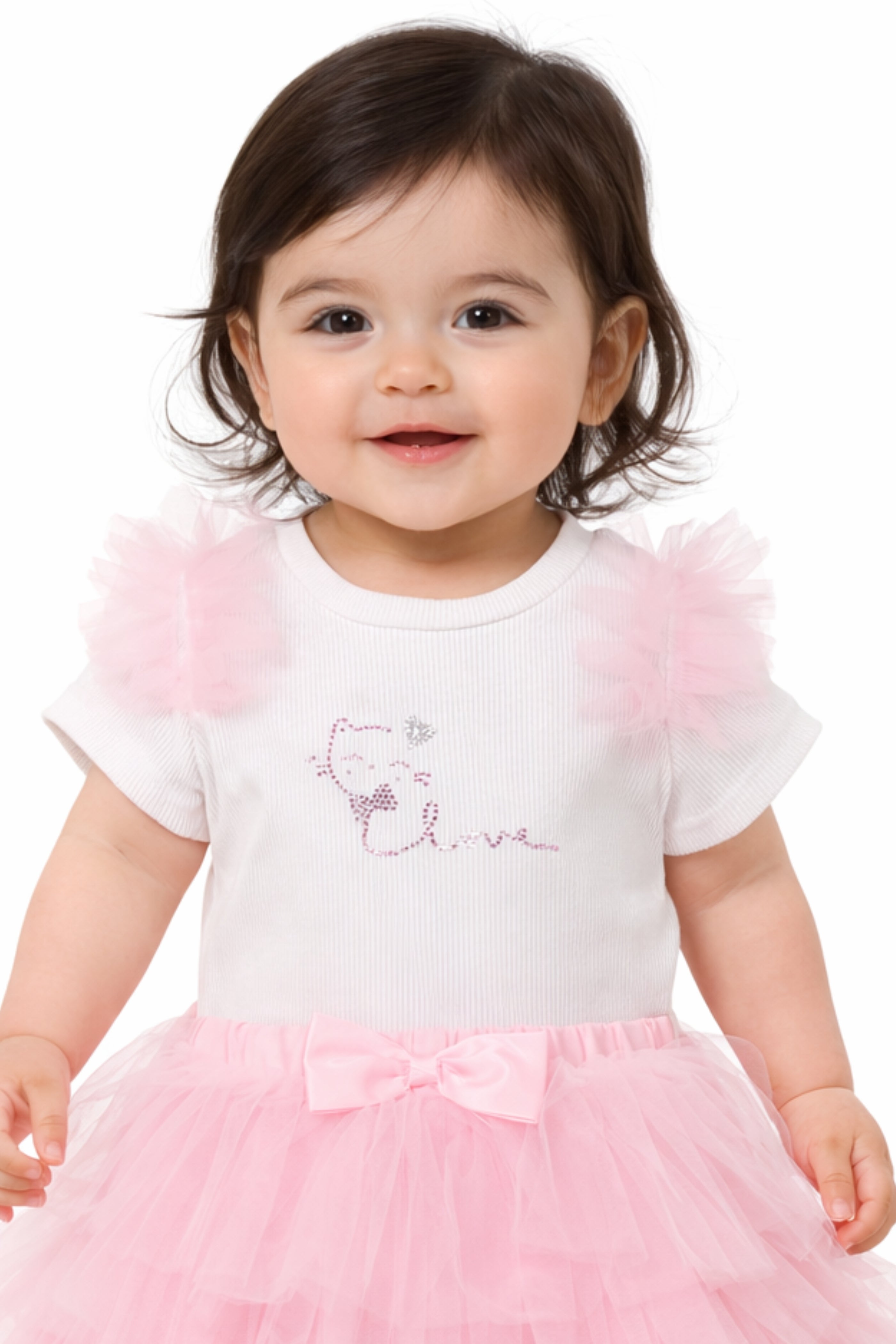 Completo Neonata Tulle Rosa