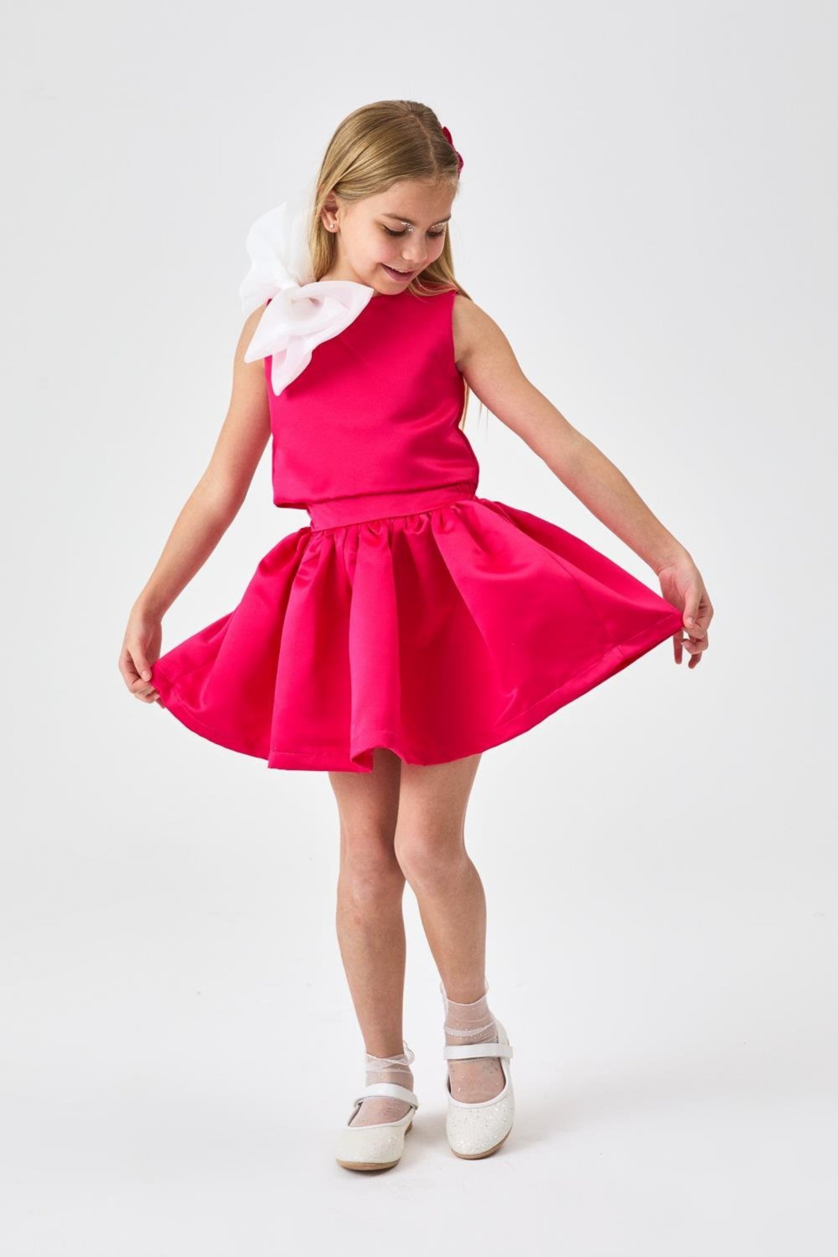 Coordinato Fiocco Bambina Fucsia
