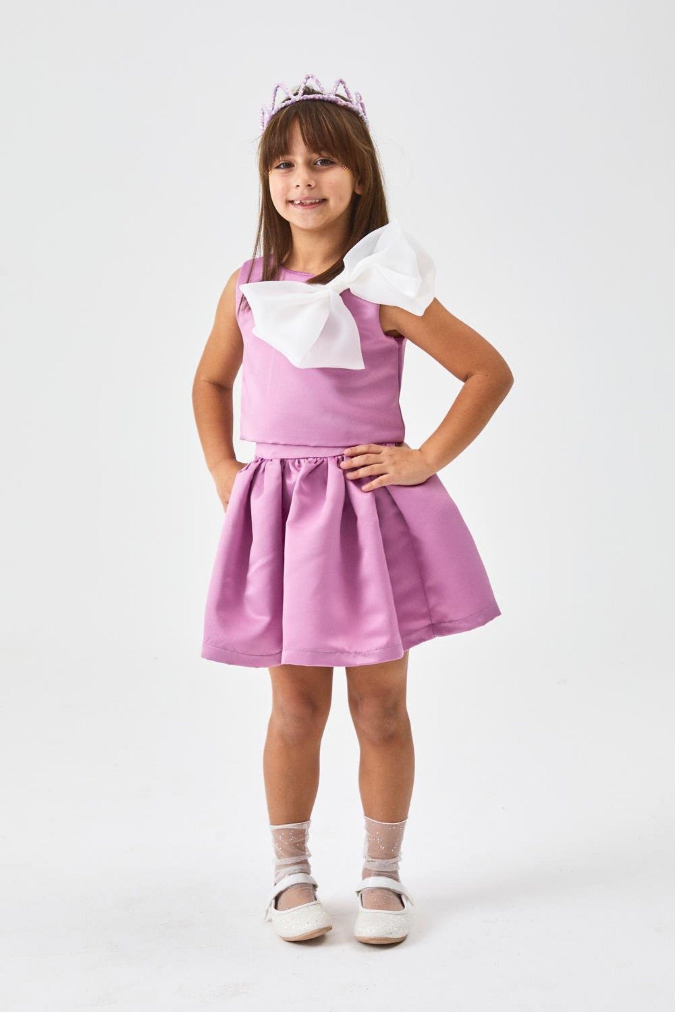 Coordinato Fiocco Bambina Glicine