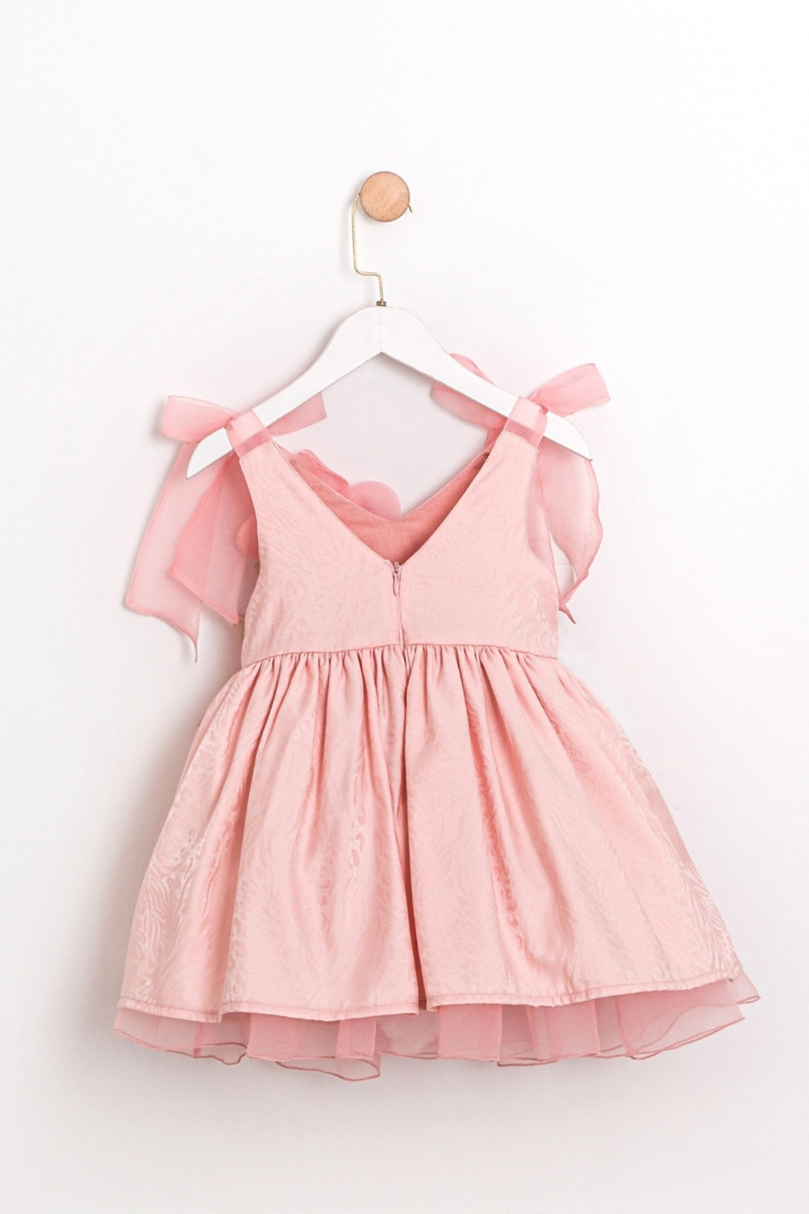 Abito Bambina Tulle e Fiocchi Rosa