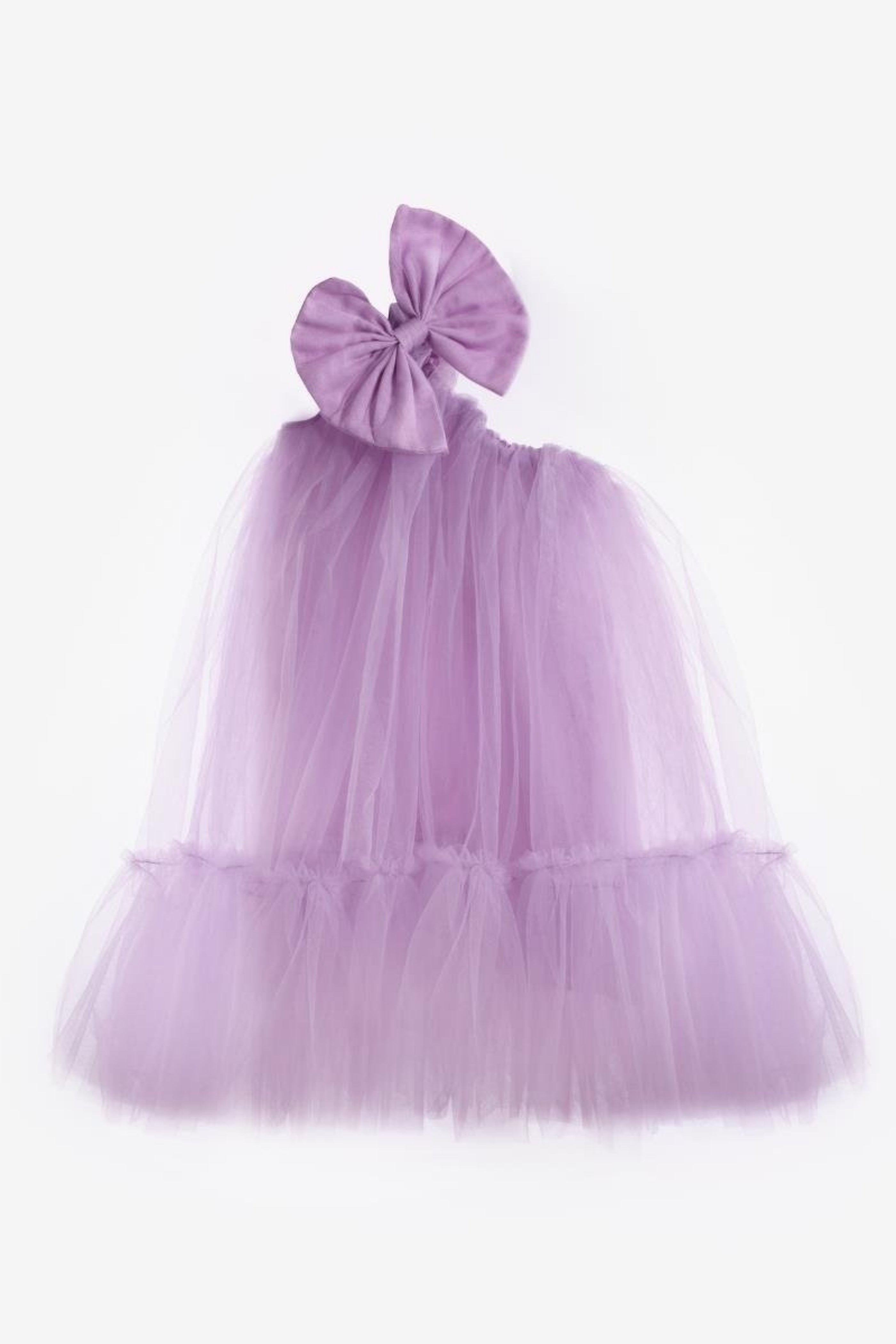 Abito Glicine Bambina Monospalla Tulle