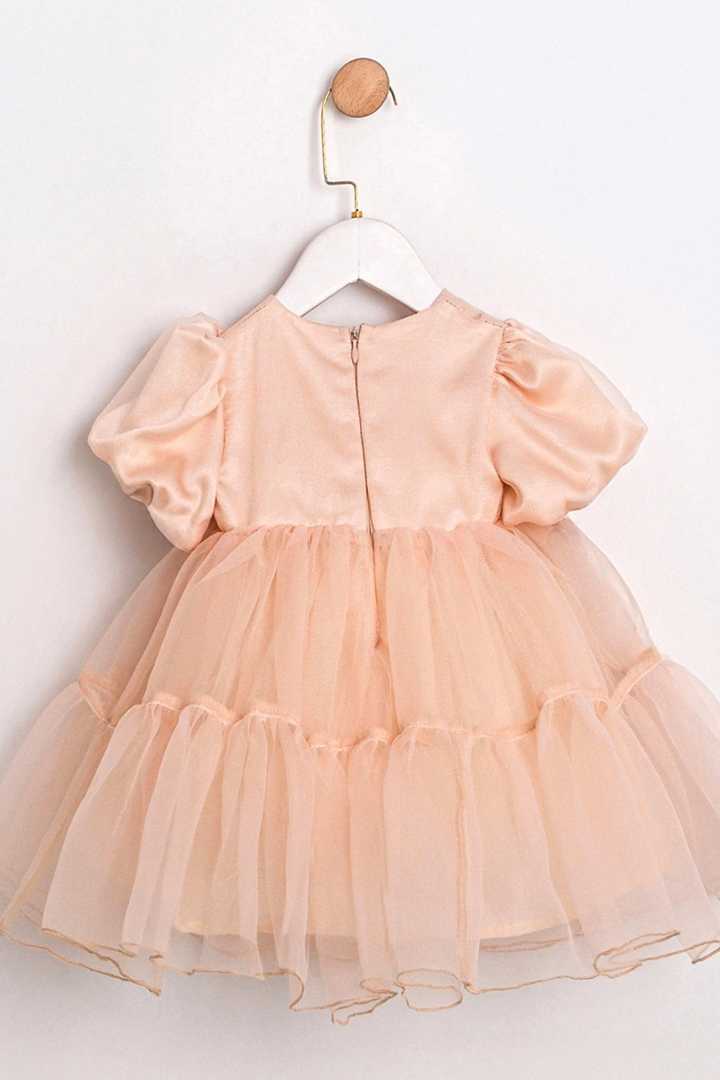 Abito Neonata Rosa Tulle Pesca