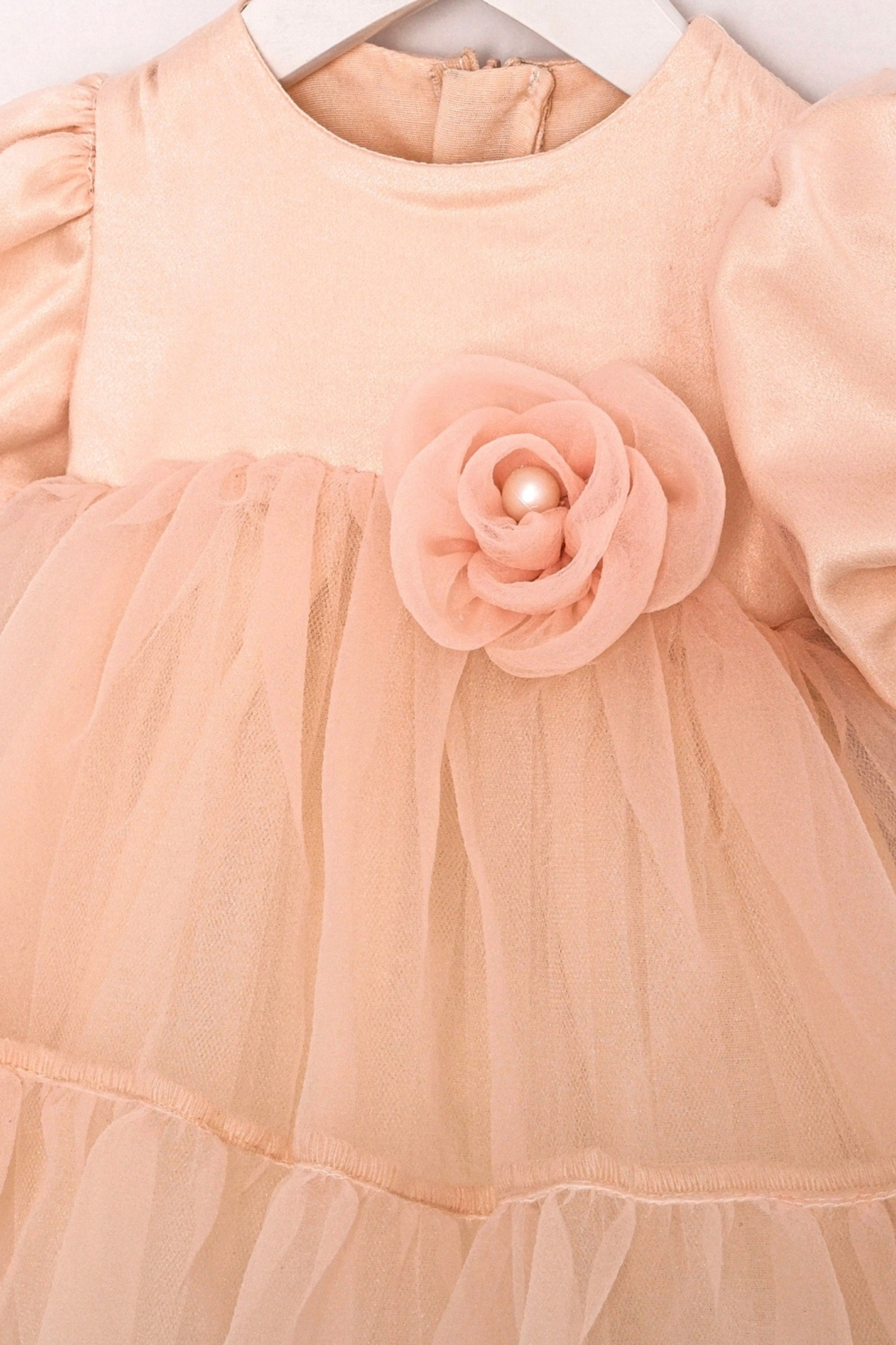 Abito Neonata Rosa Tulle Pesca