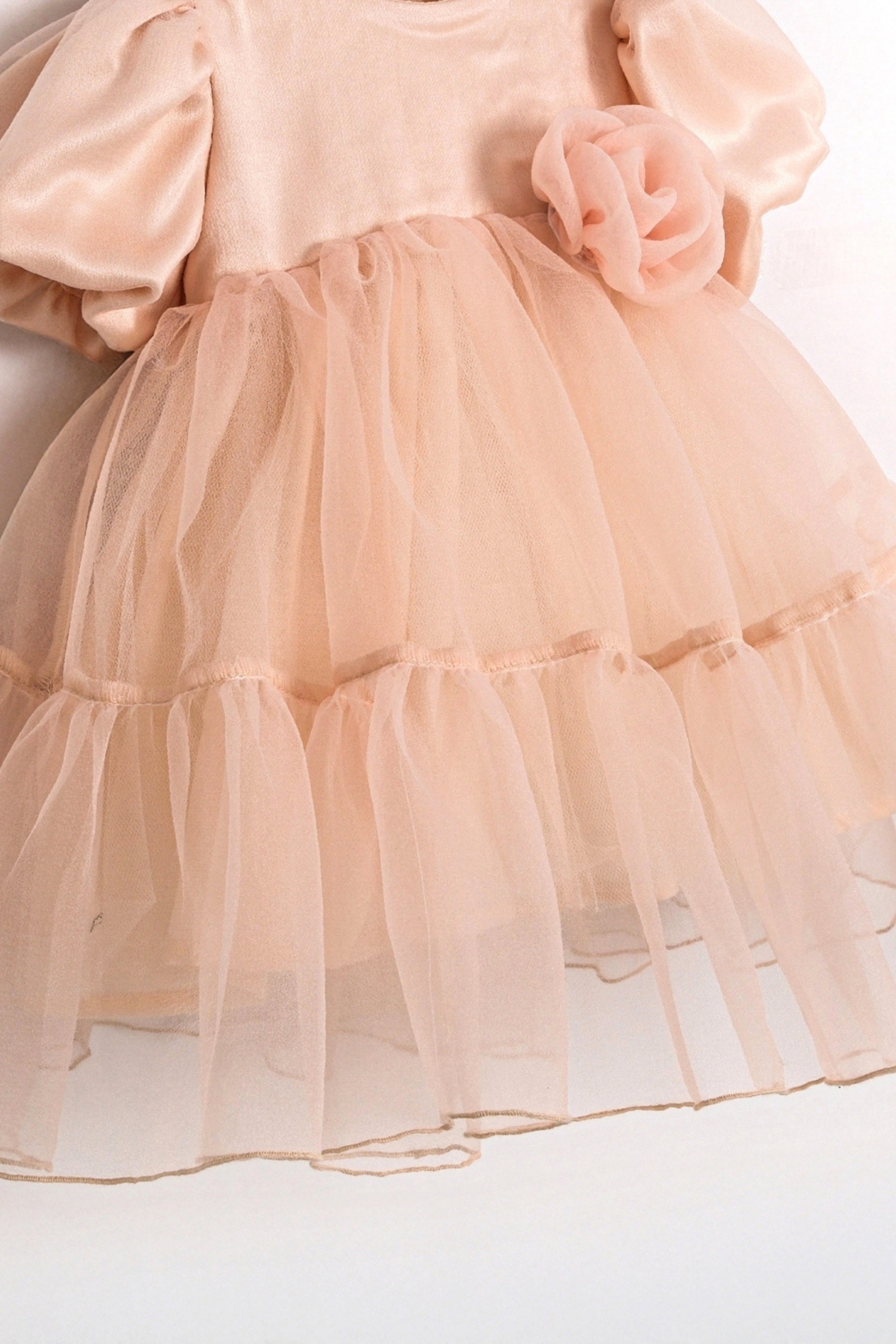 Abito Neonata Rosa Tulle Pesca