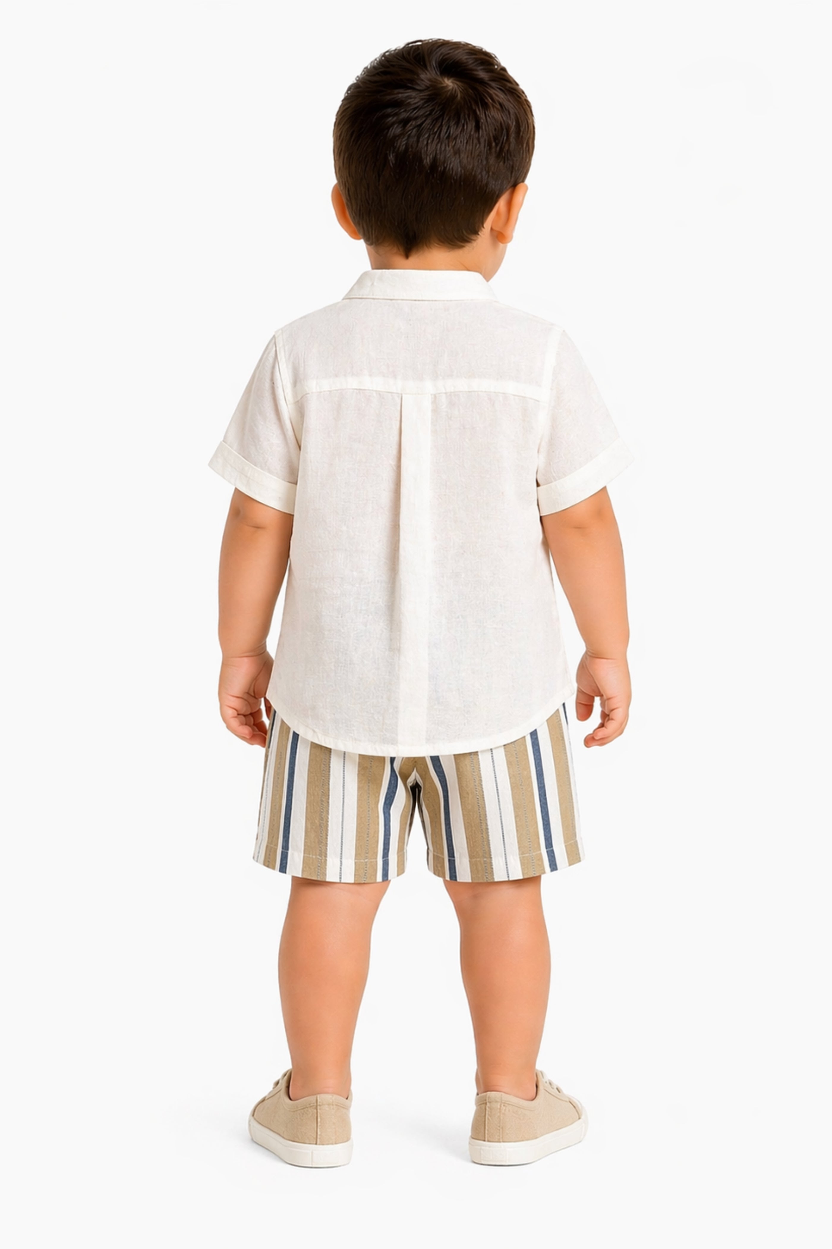 Completo Neonato Righe Beige