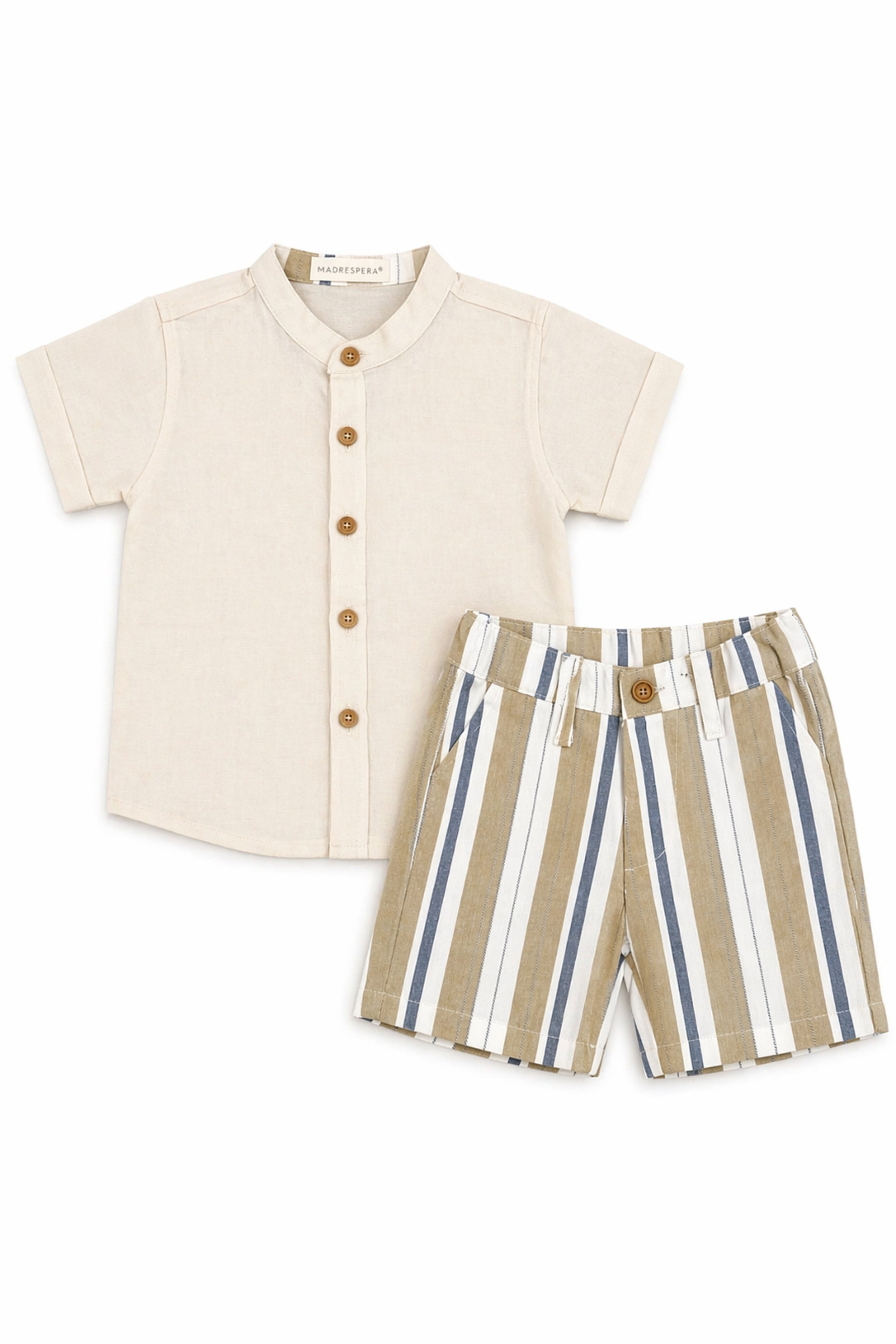 Completo Neonato Righe Beige