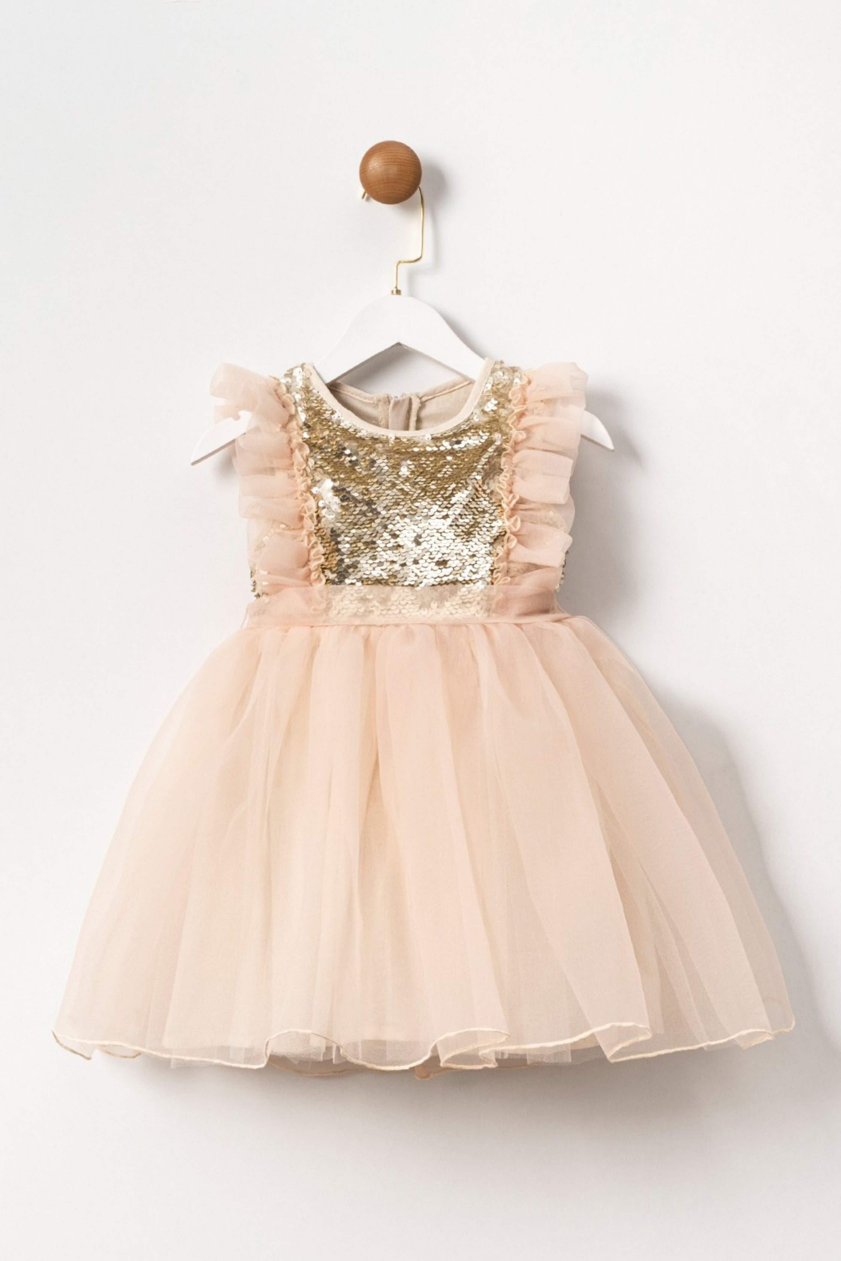 Abito Bambina Paillettes Dorato