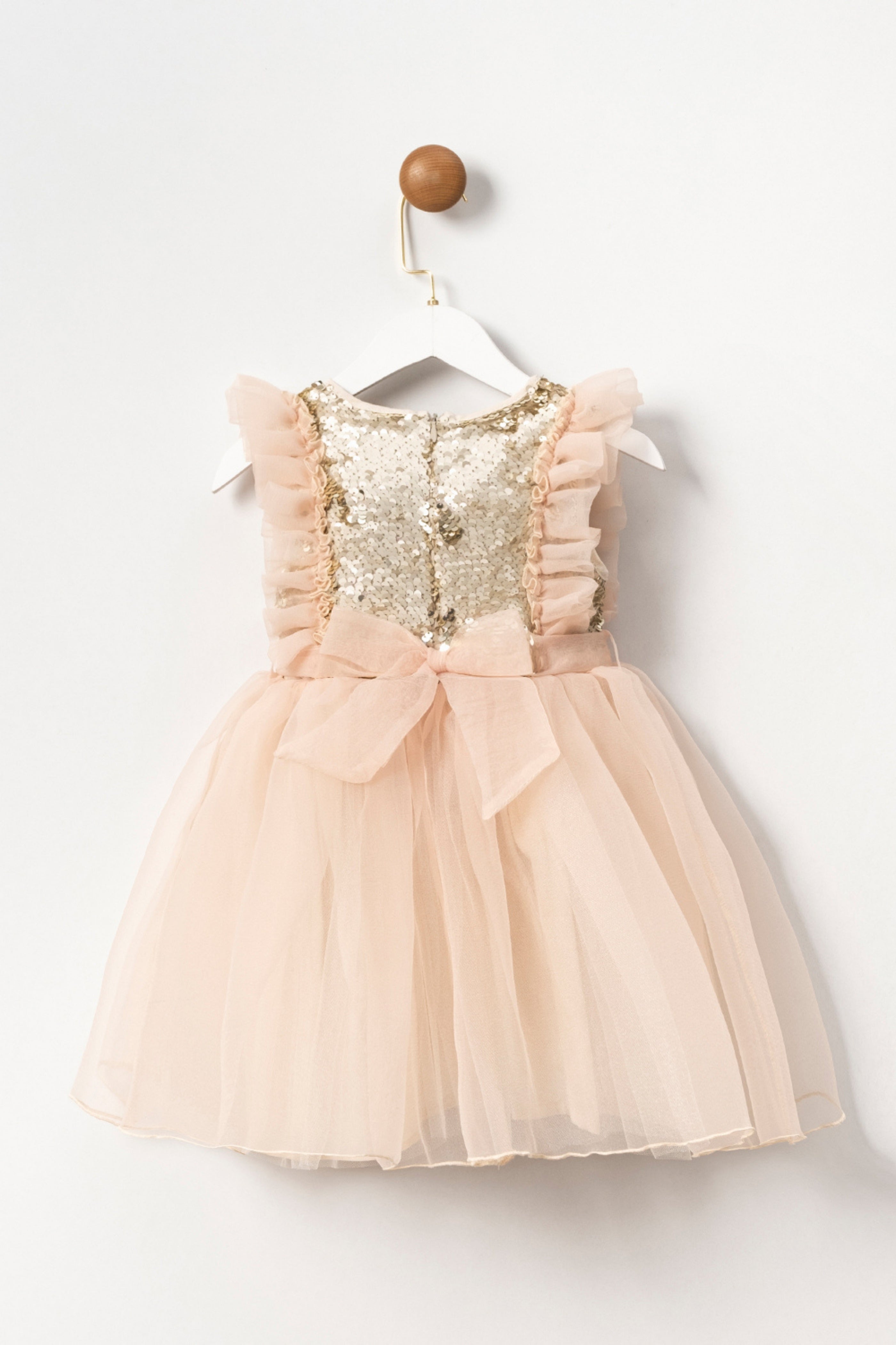 Abito Bambina Paillettes Dorato