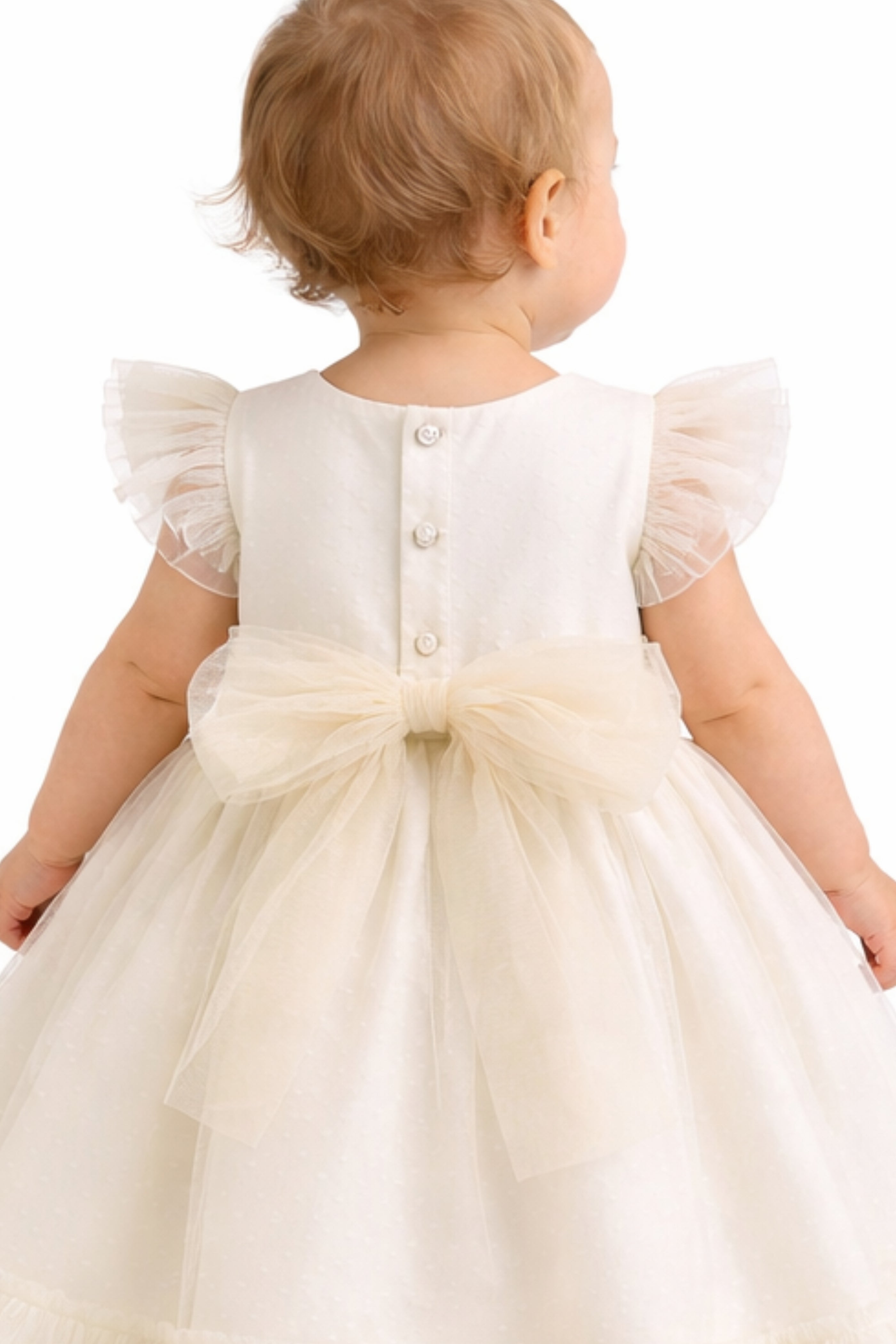 Abito Elegante Neonata e Bambina Crema