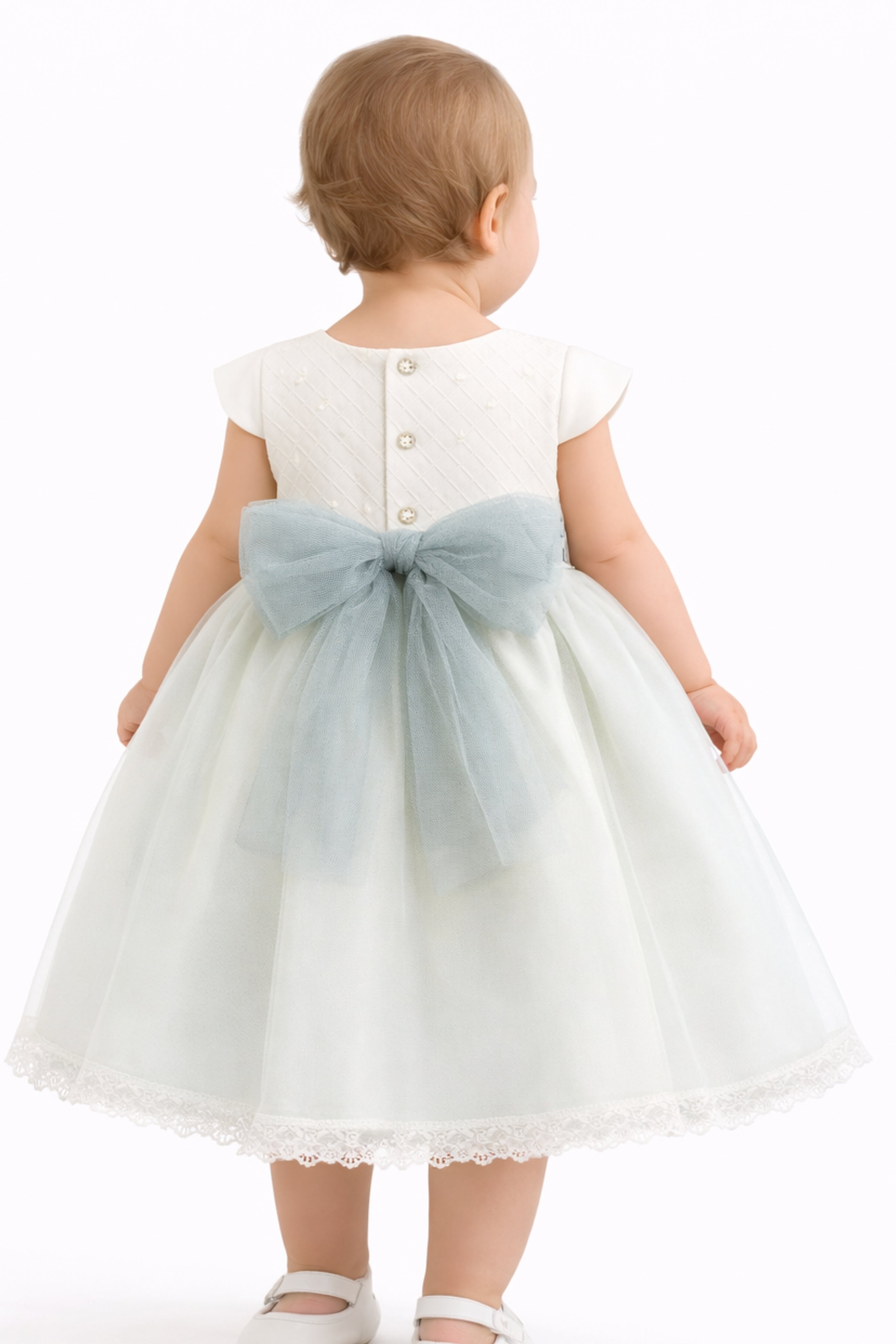 Abito Battesimo Neonata Verde Salvia