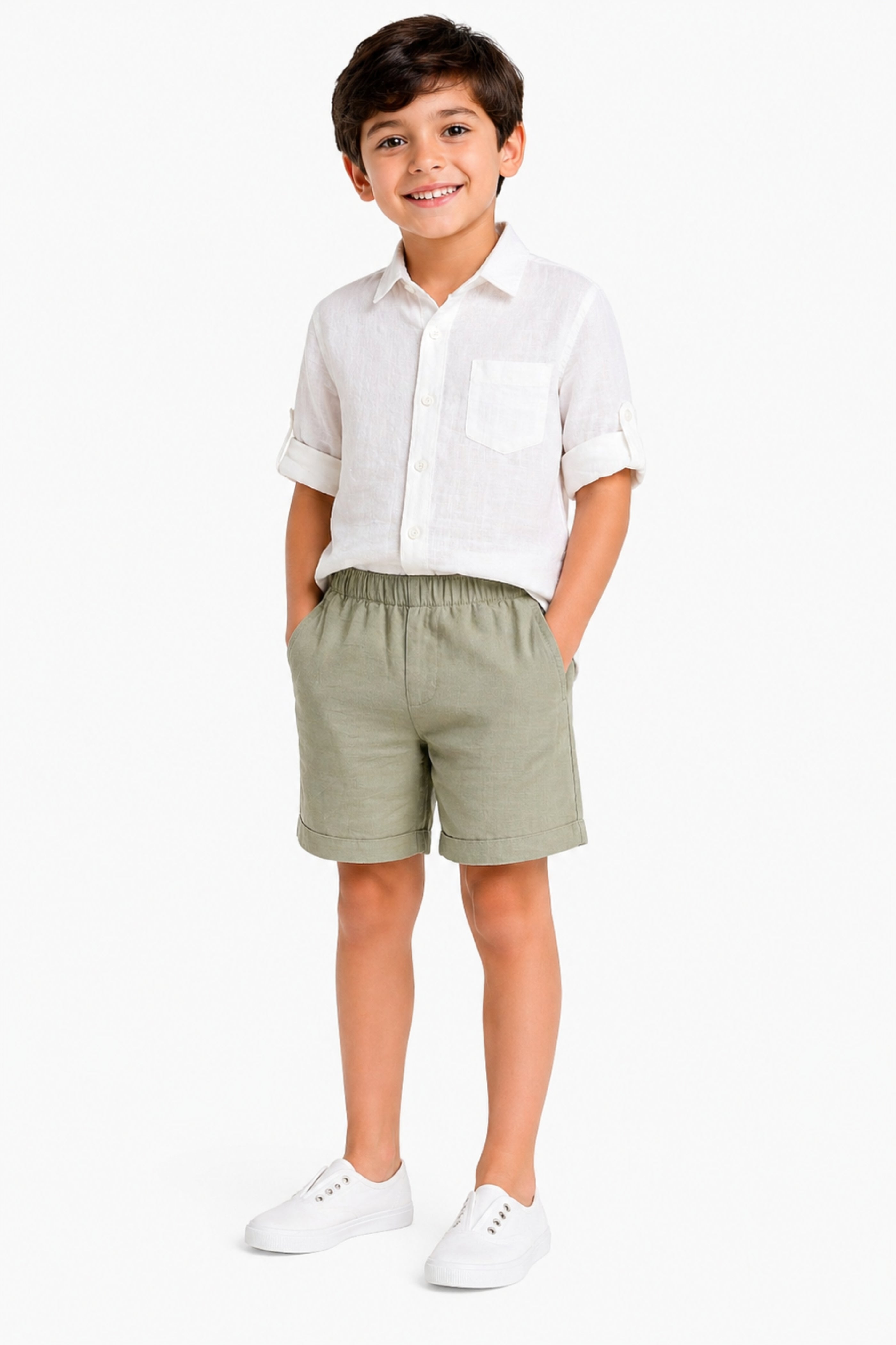Completo Bambino Camicia e Bermuda Salvia