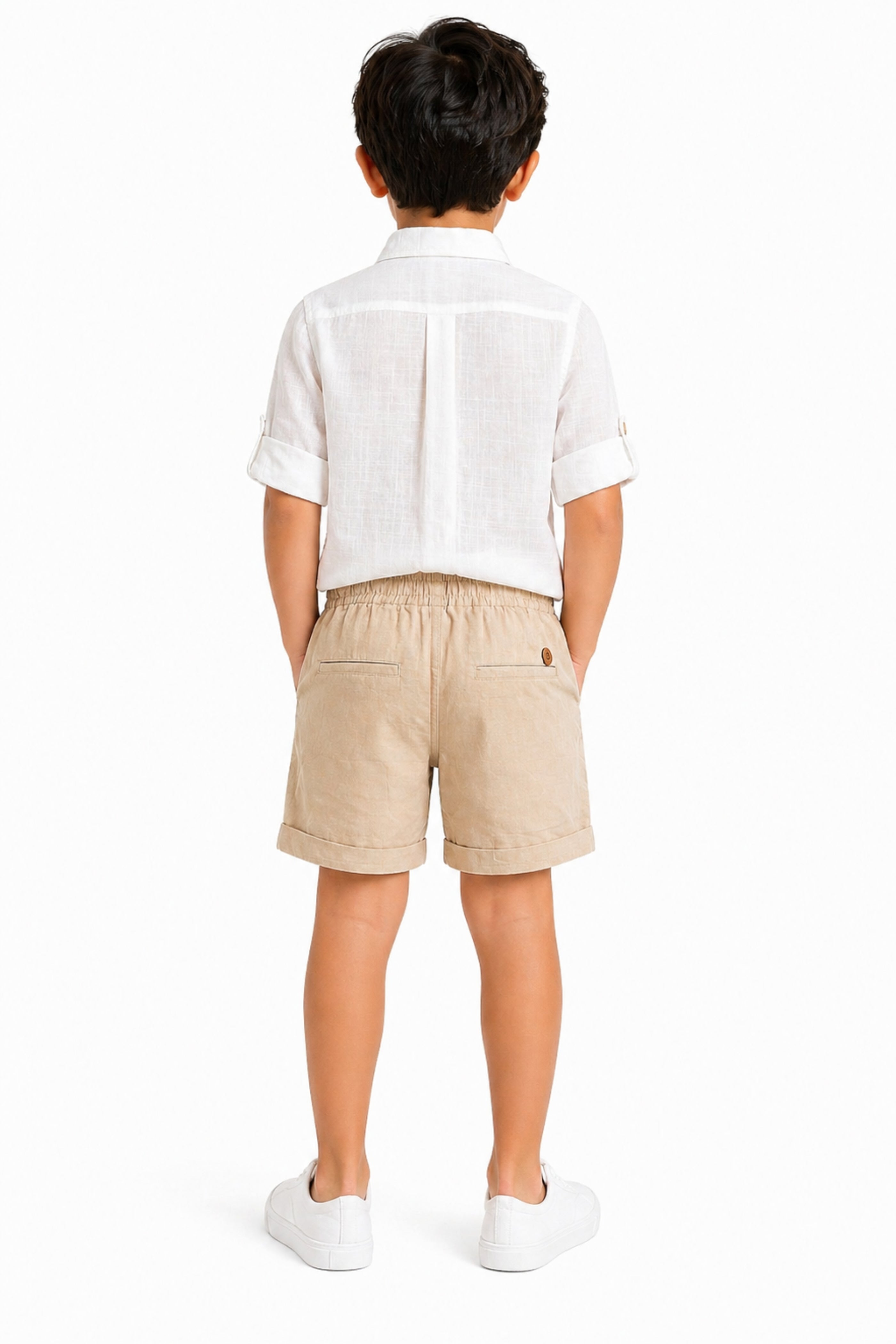 Completo Bambino Camicia e Bermuda Beige
