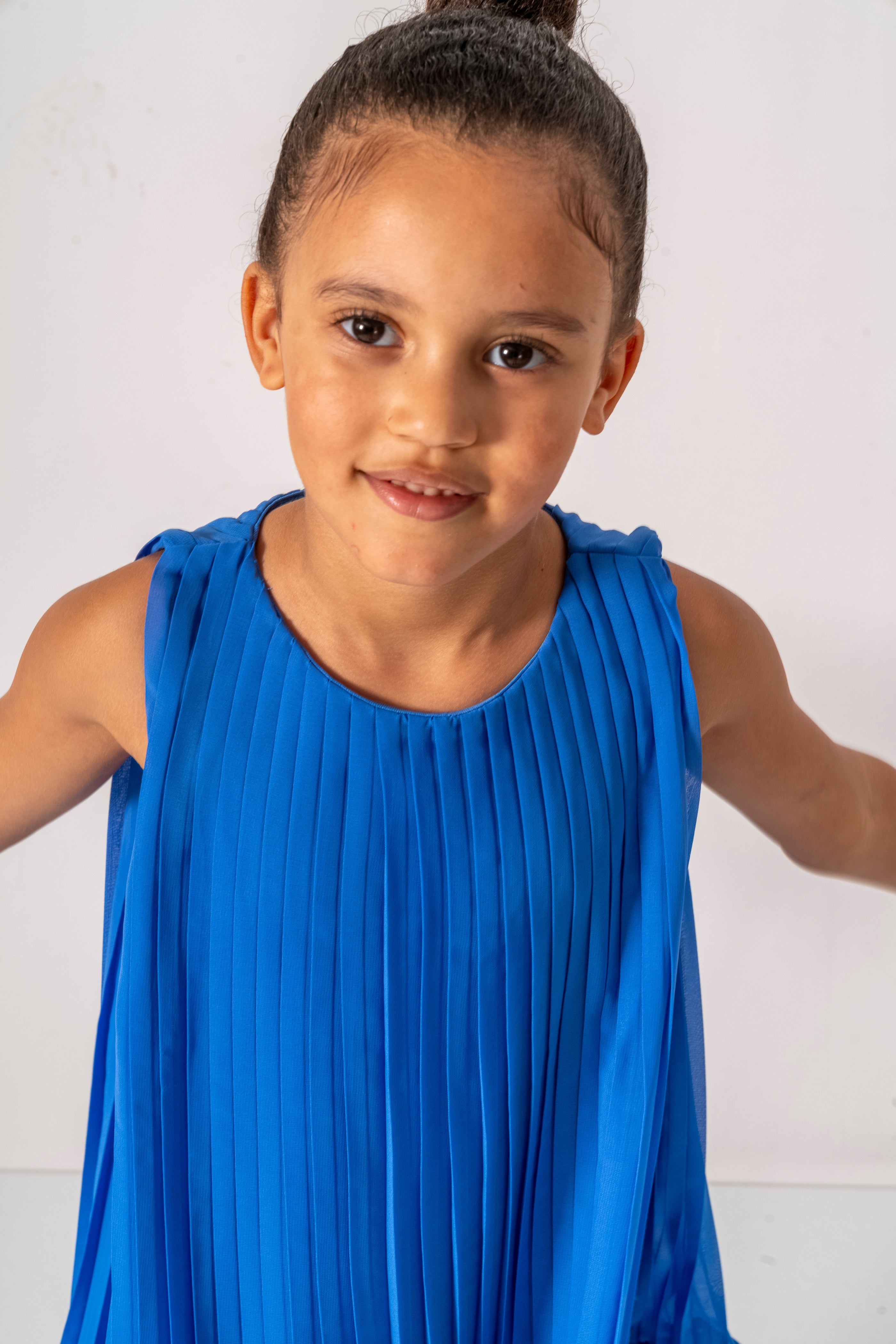 Abito Blu Royal Bambina Plissè