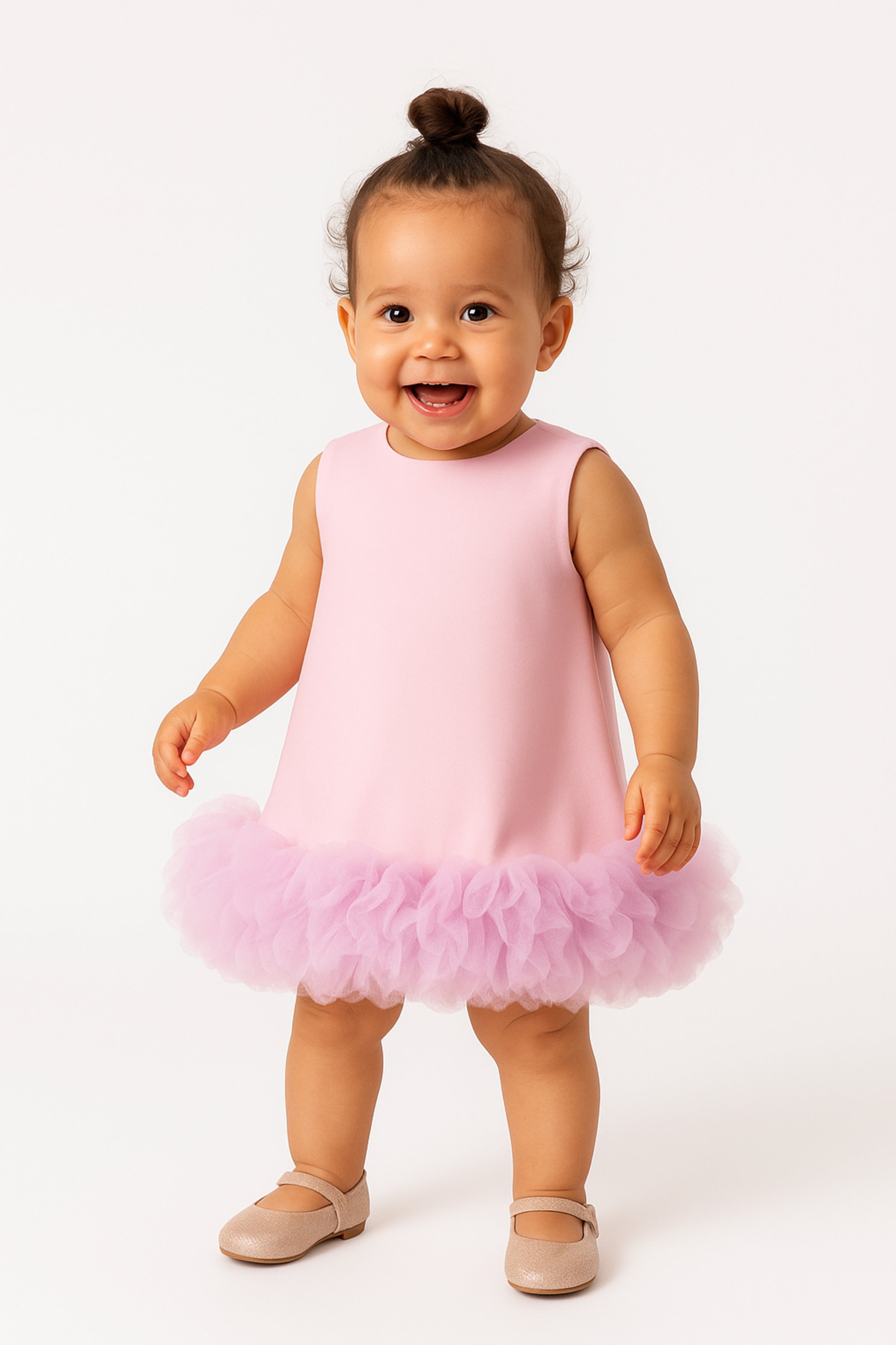 Abito Glicine Neonata Pom Pom Tulle