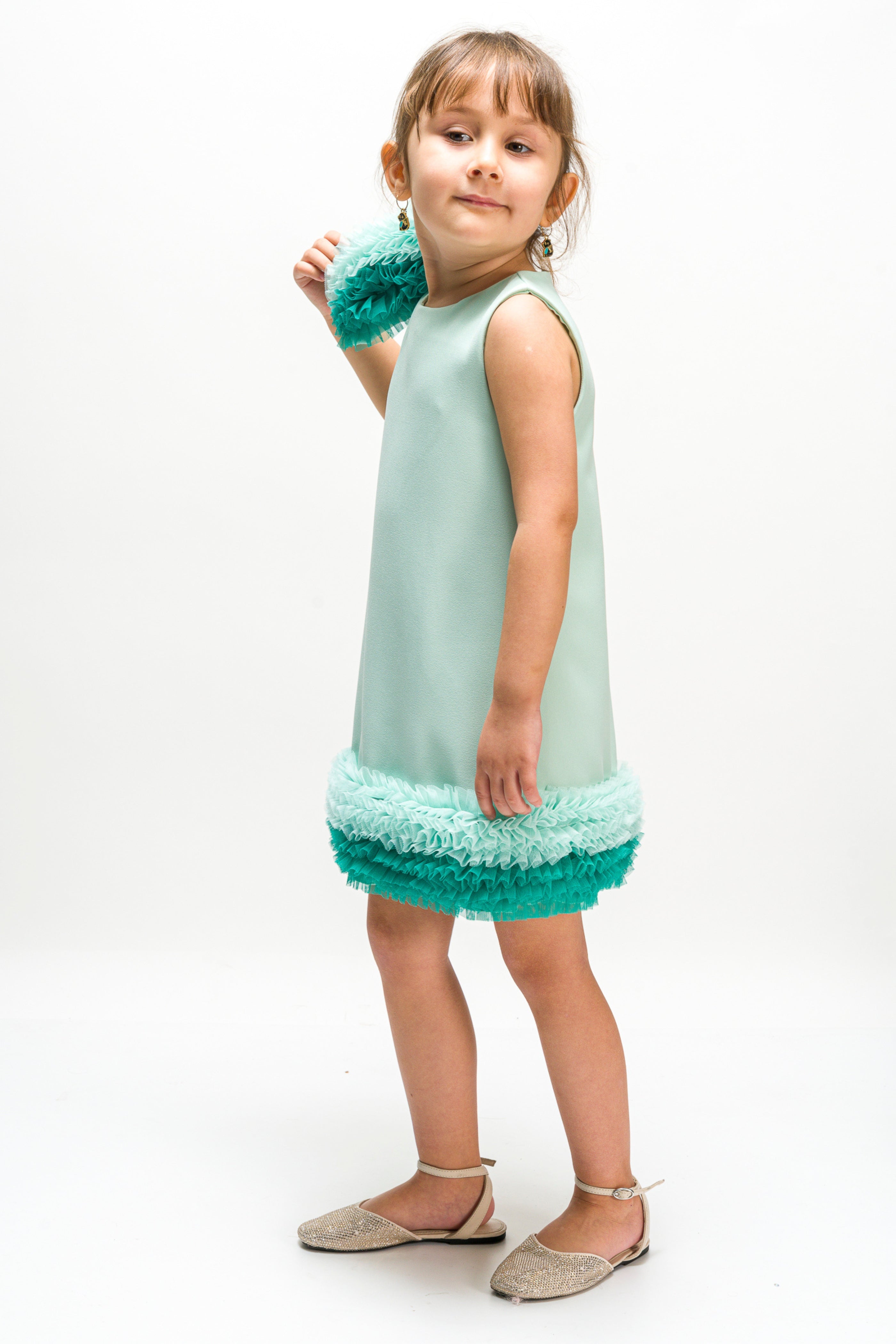 Abito Bambina Twist Acquamarina