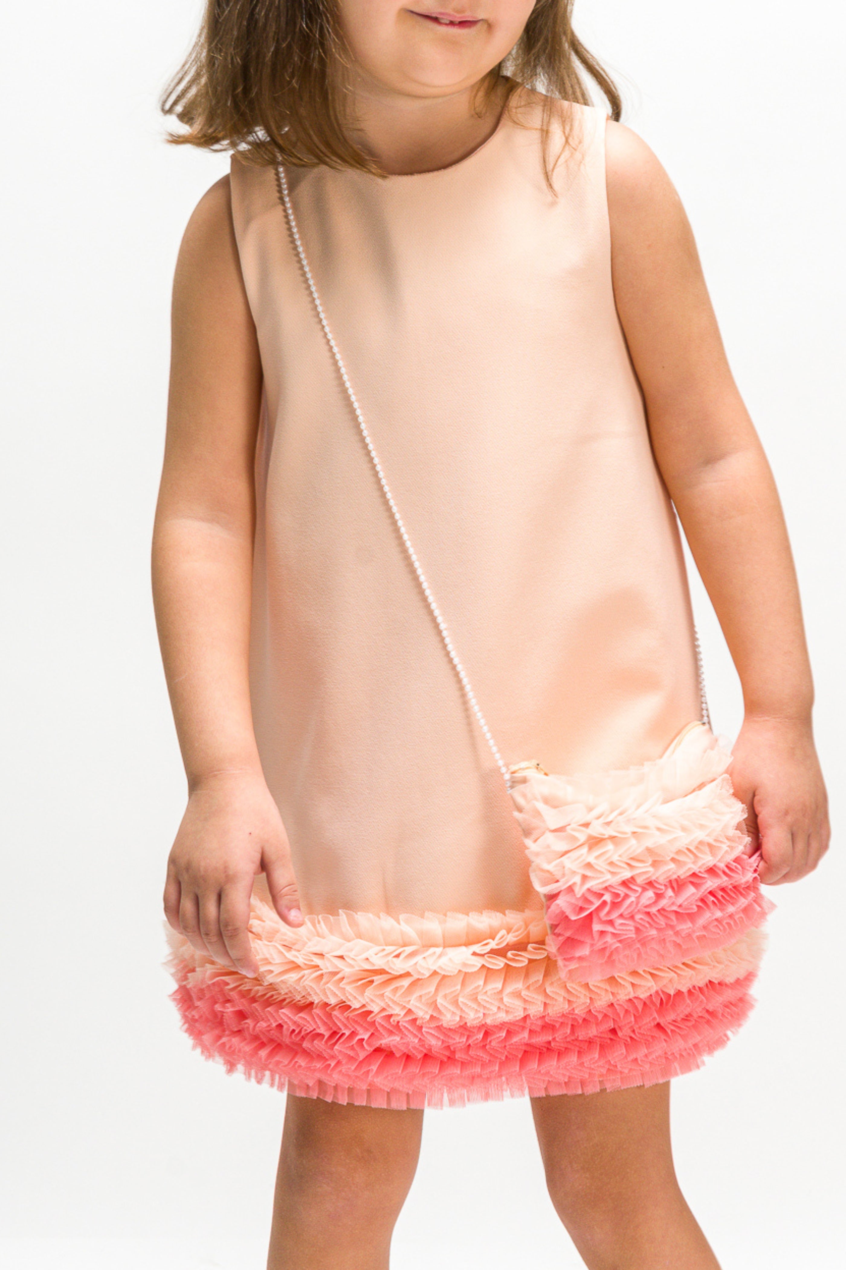 Abito Bambina Twist Pesca