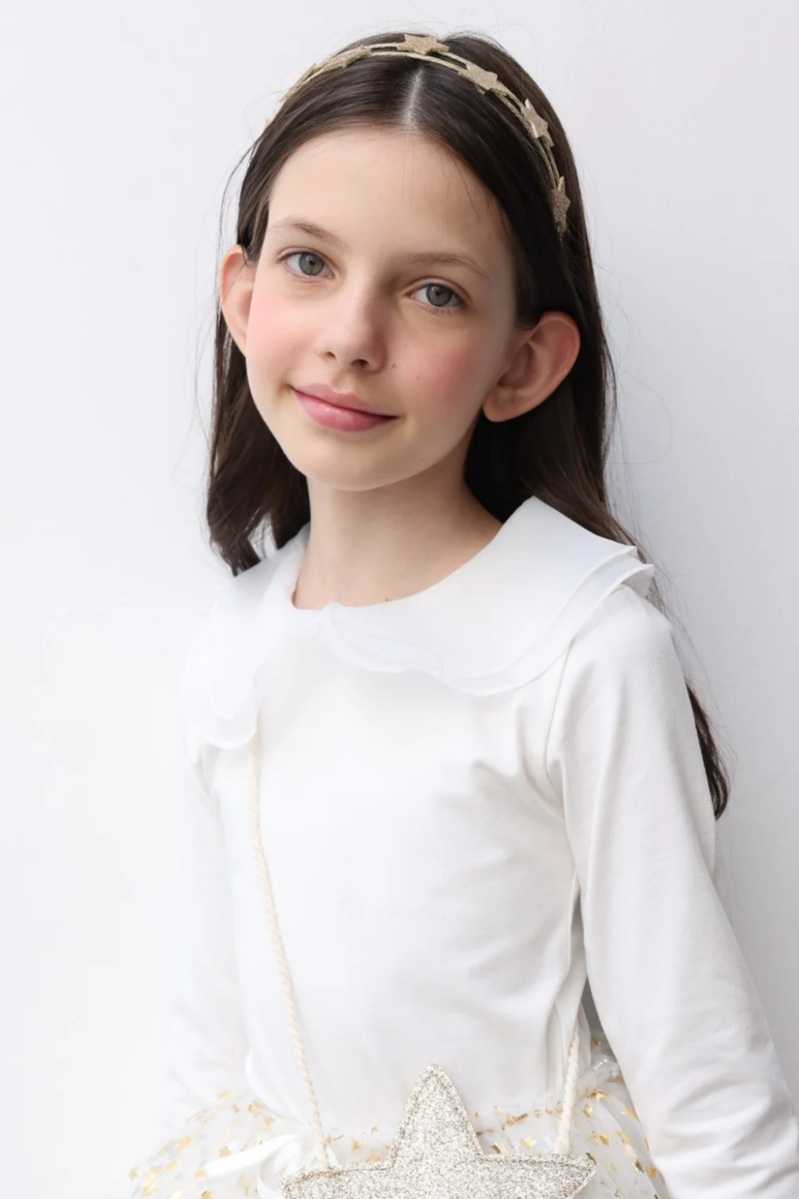Maglia Bambina collo a cuore Bianco