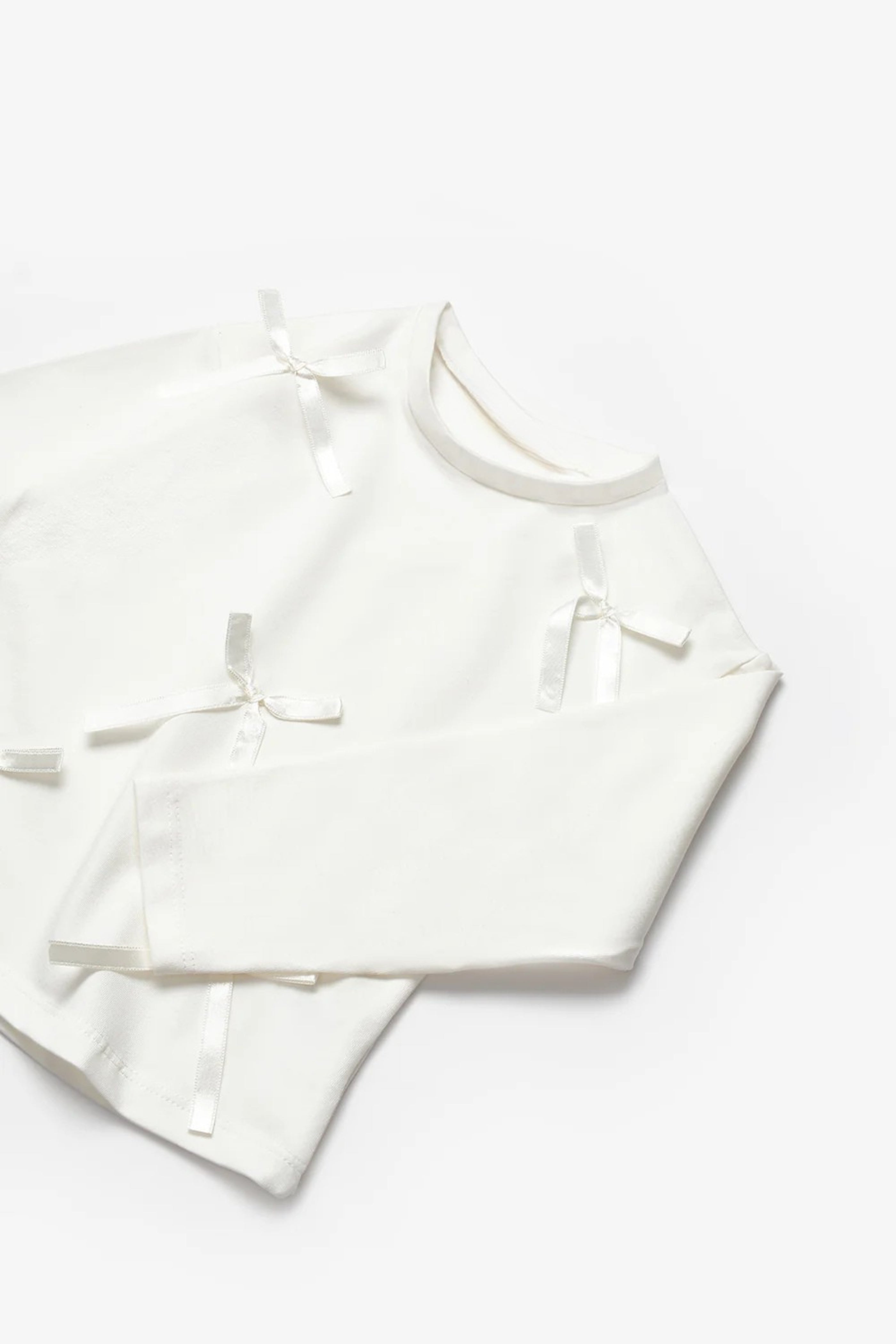 Maglia Bambina Fiocchi Bianca