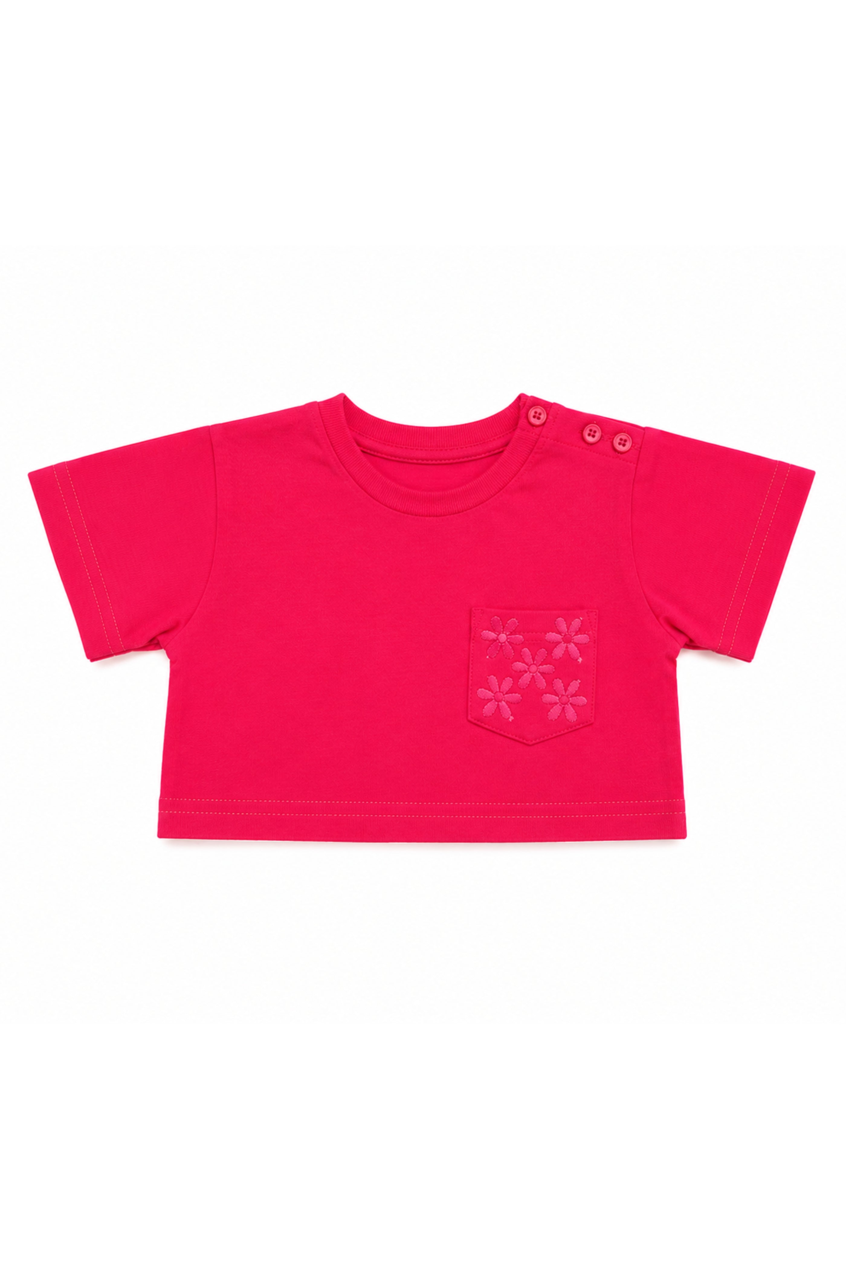 T-shirt Neonata Cropped Fucsia