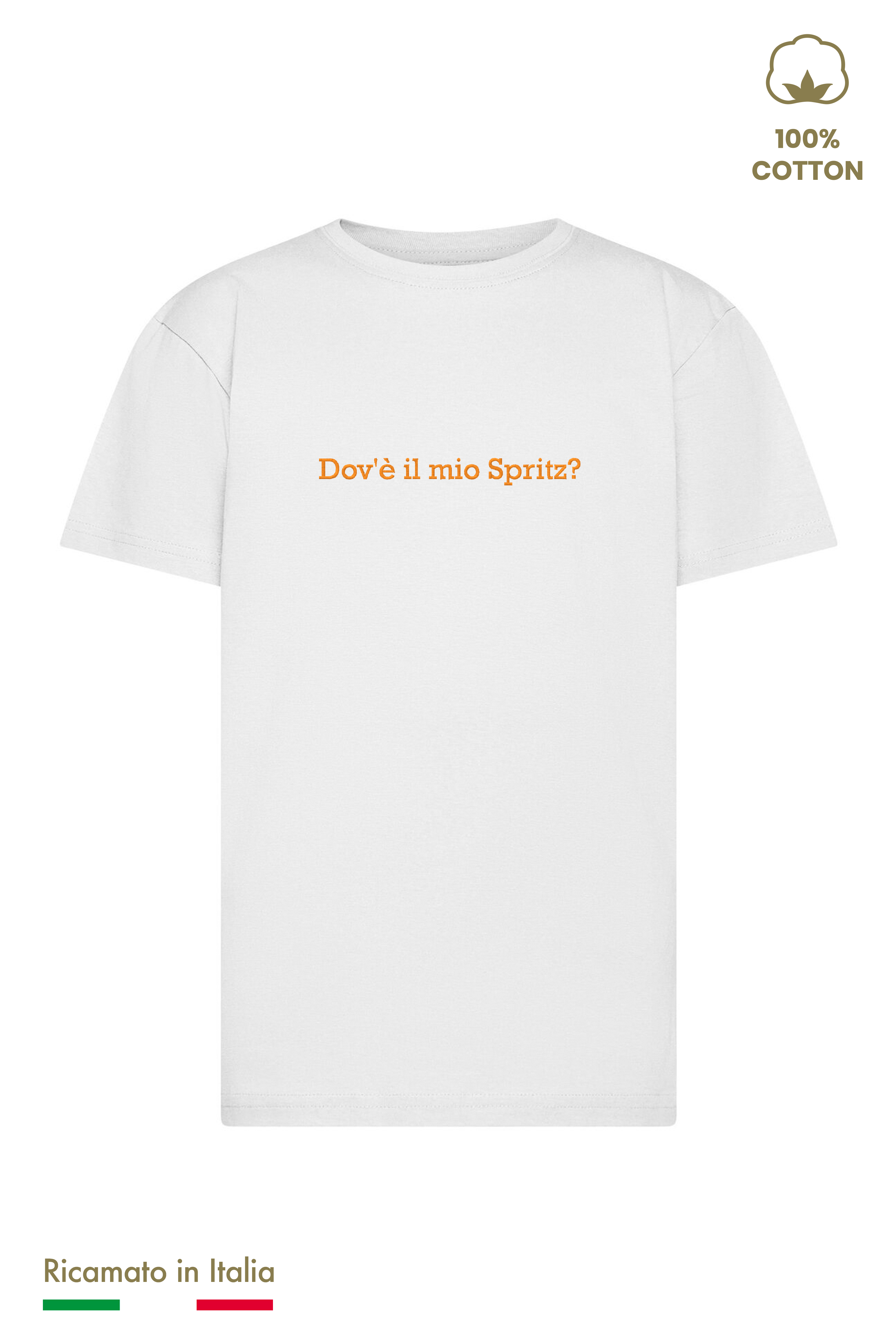 T-shirt Ricamata "Dov'è il mio spritz?"