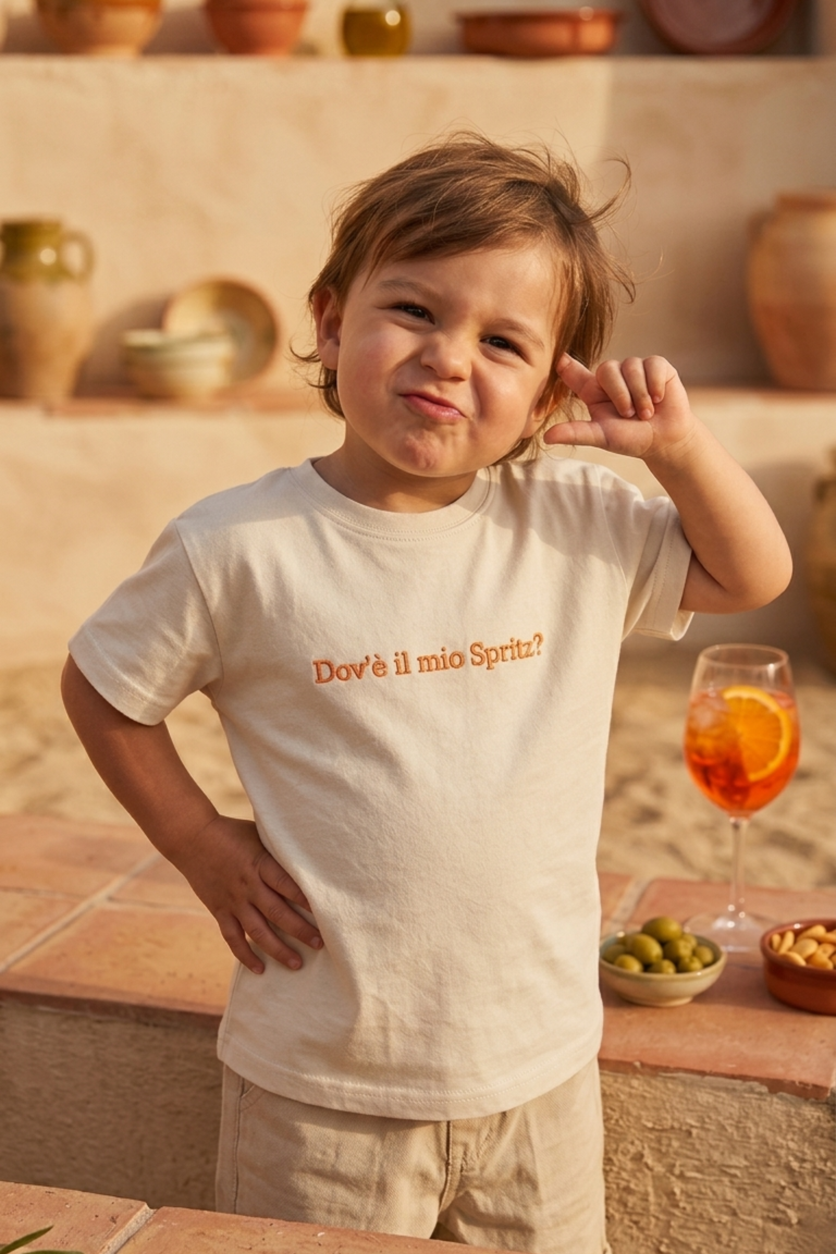 T-shirt Ricamata "Dov'è il mio spritz?"