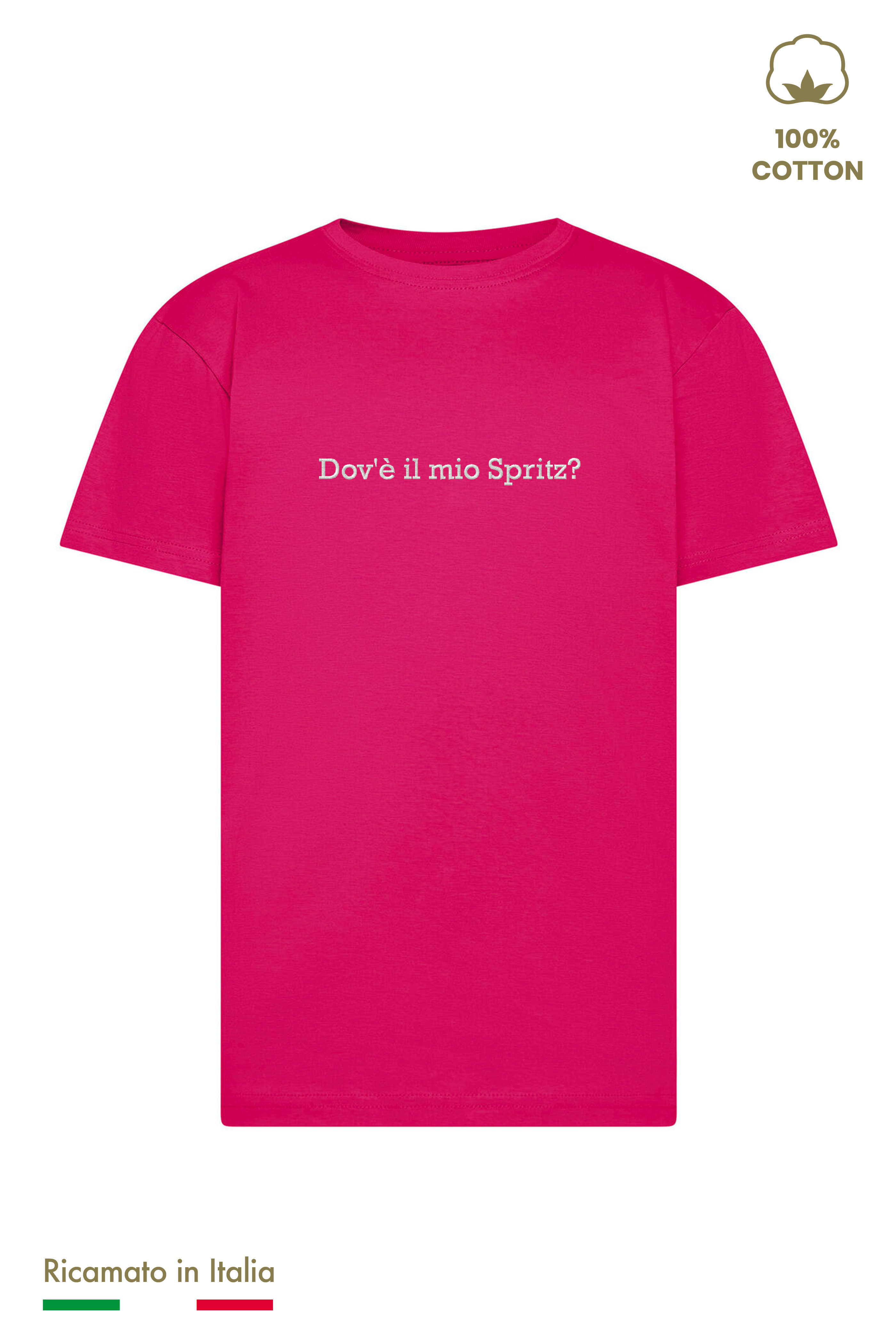 T-shirt Ricamata "Dov'è il mio spritz?"