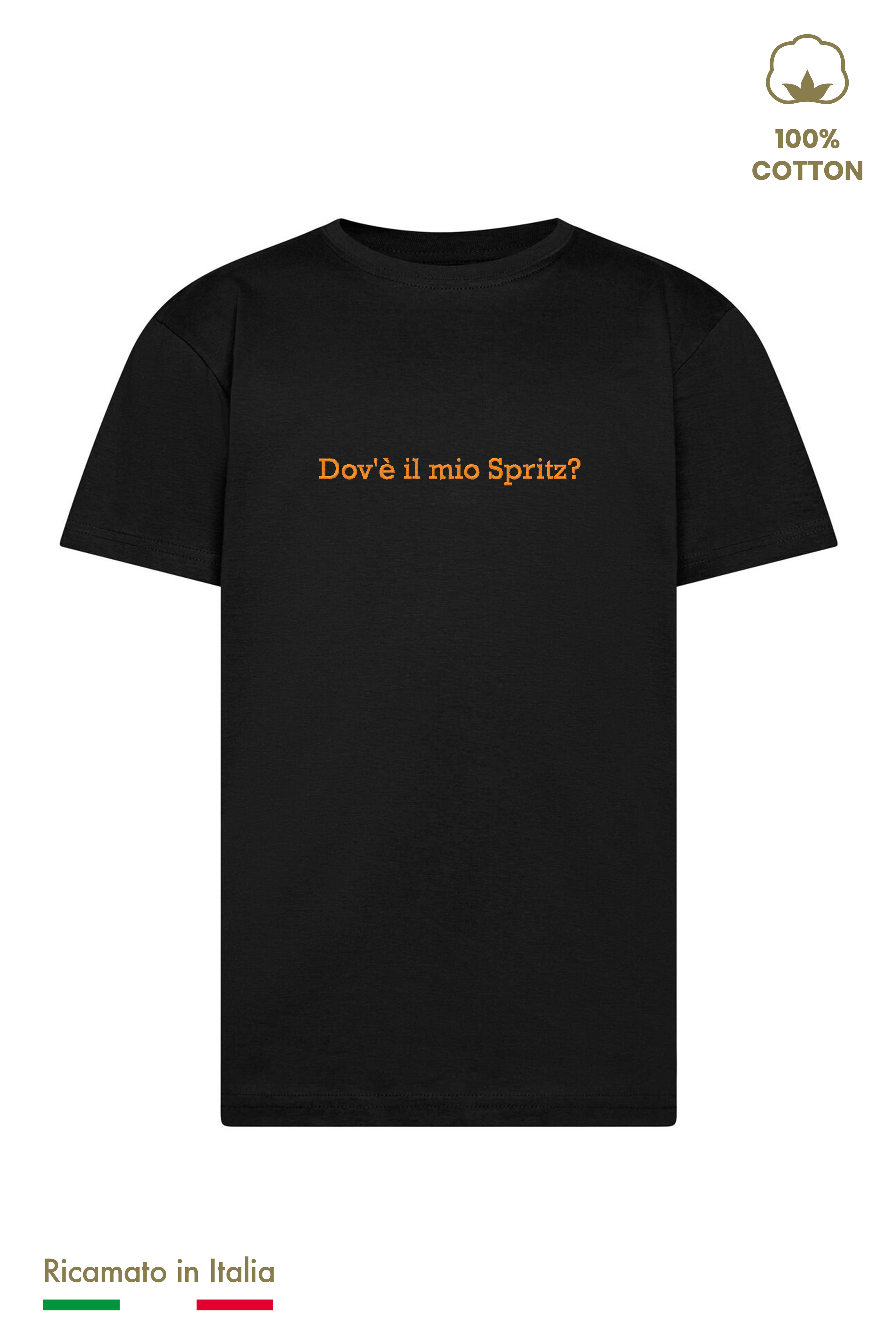 T-shirt Ricamata "Dov'è il mio spritz?"