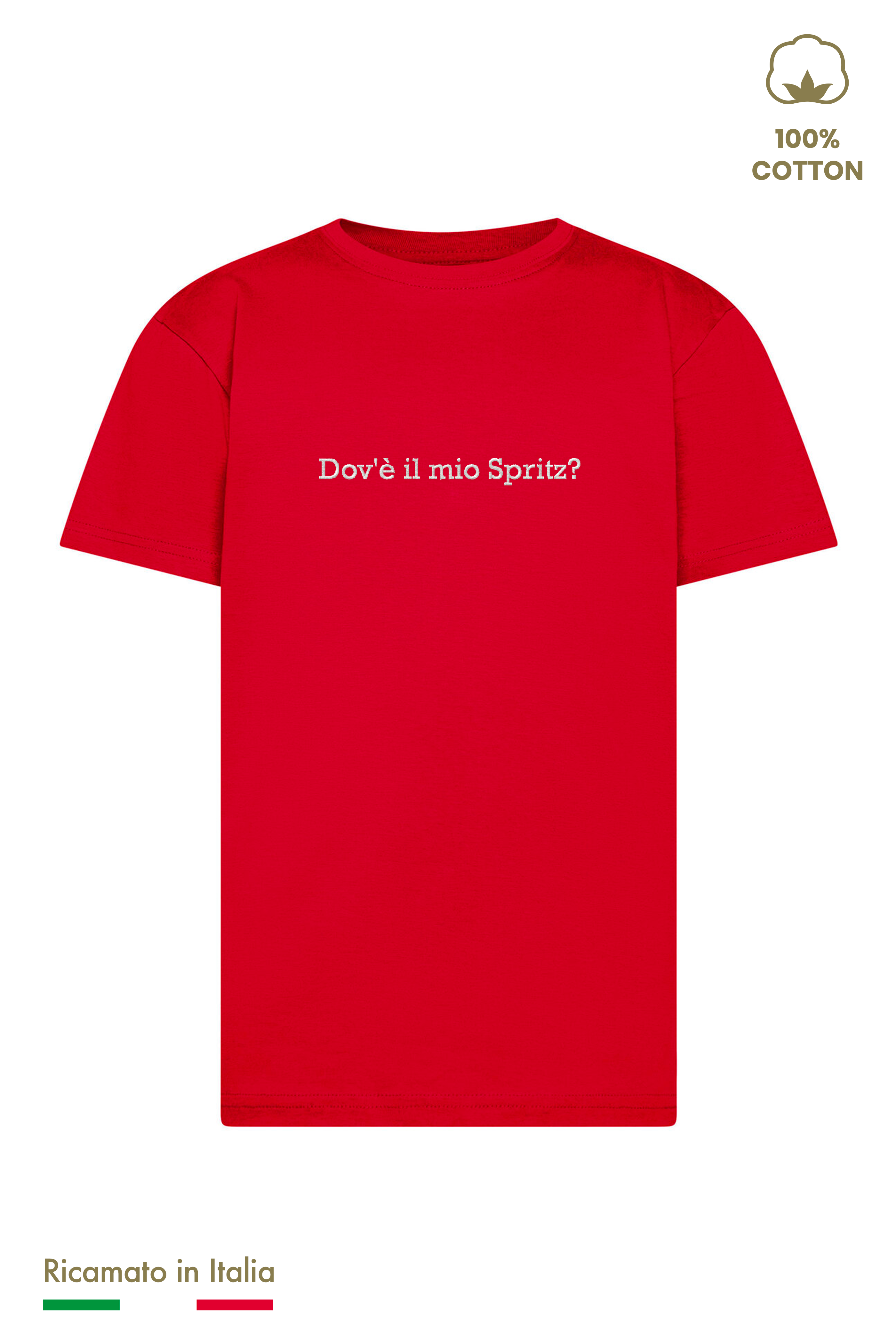 T-shirt Ricamata "Dov'è il mio spritz?"