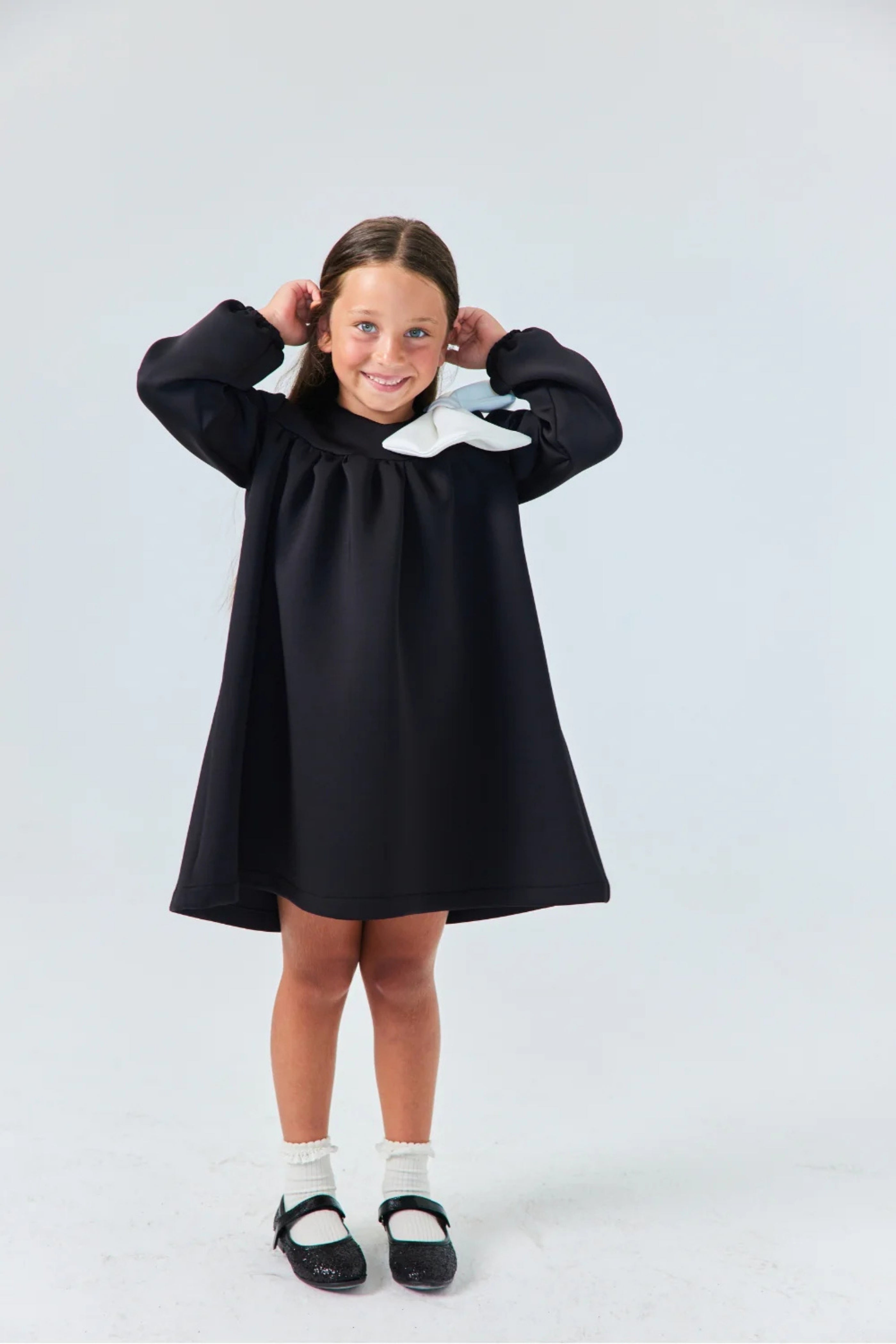 Abito Bambina Fiocco Nero