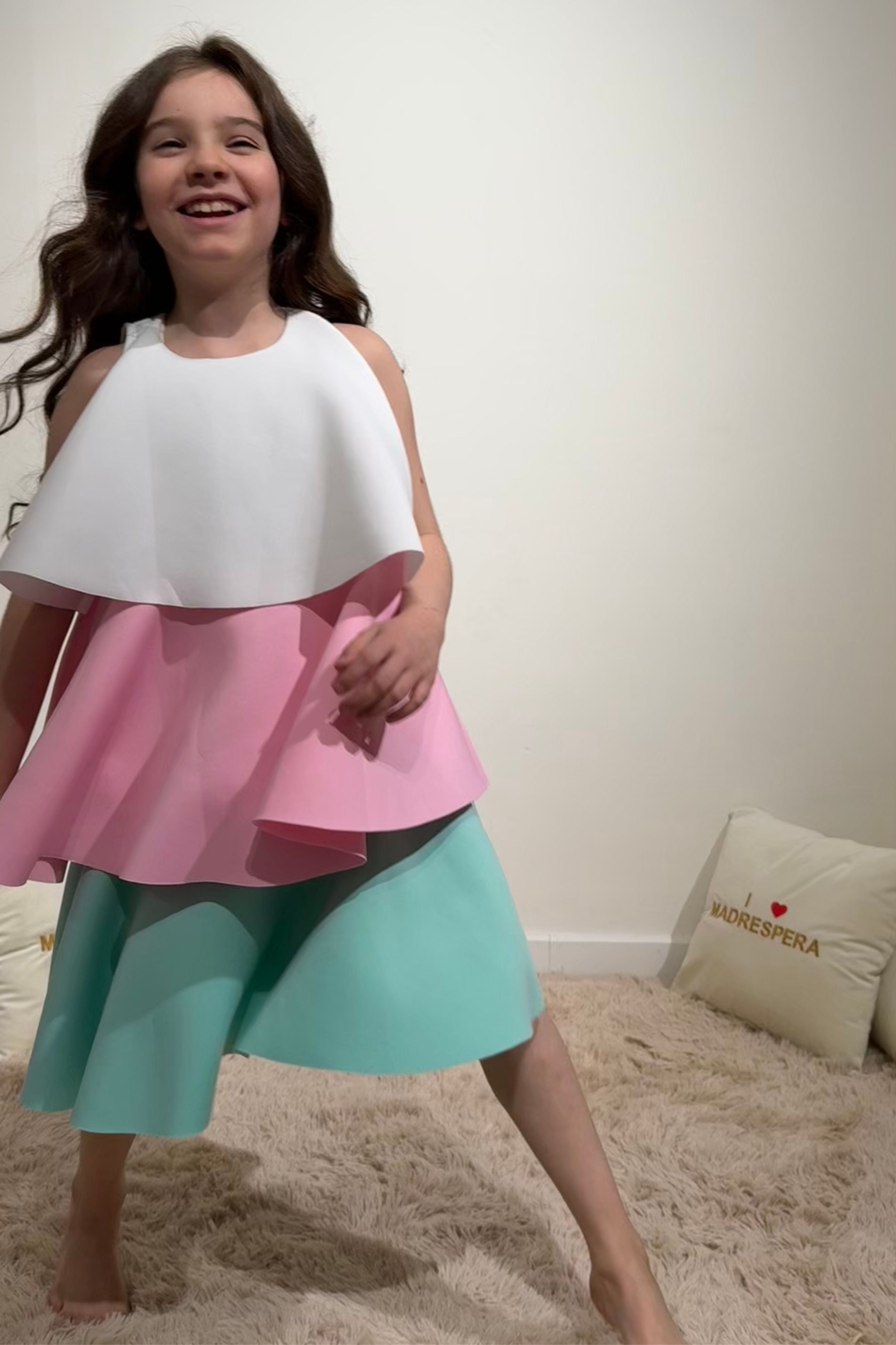 Abito Bambina Balze Multicolor