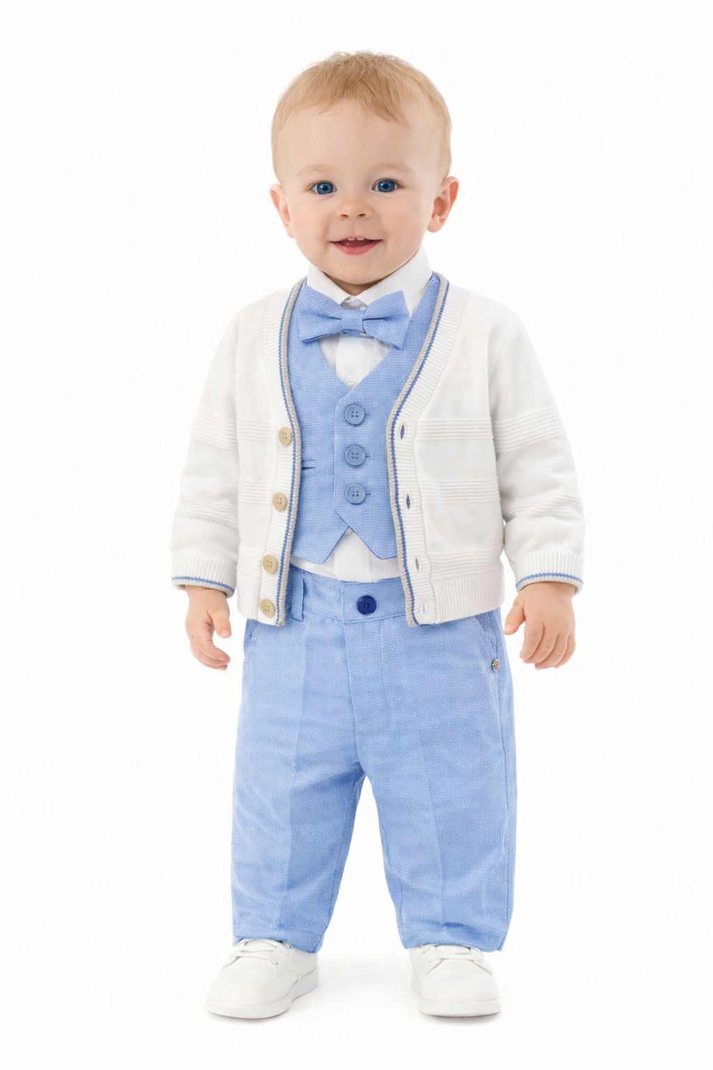 Completo Battesimo Bimbo Azzurro Polvere