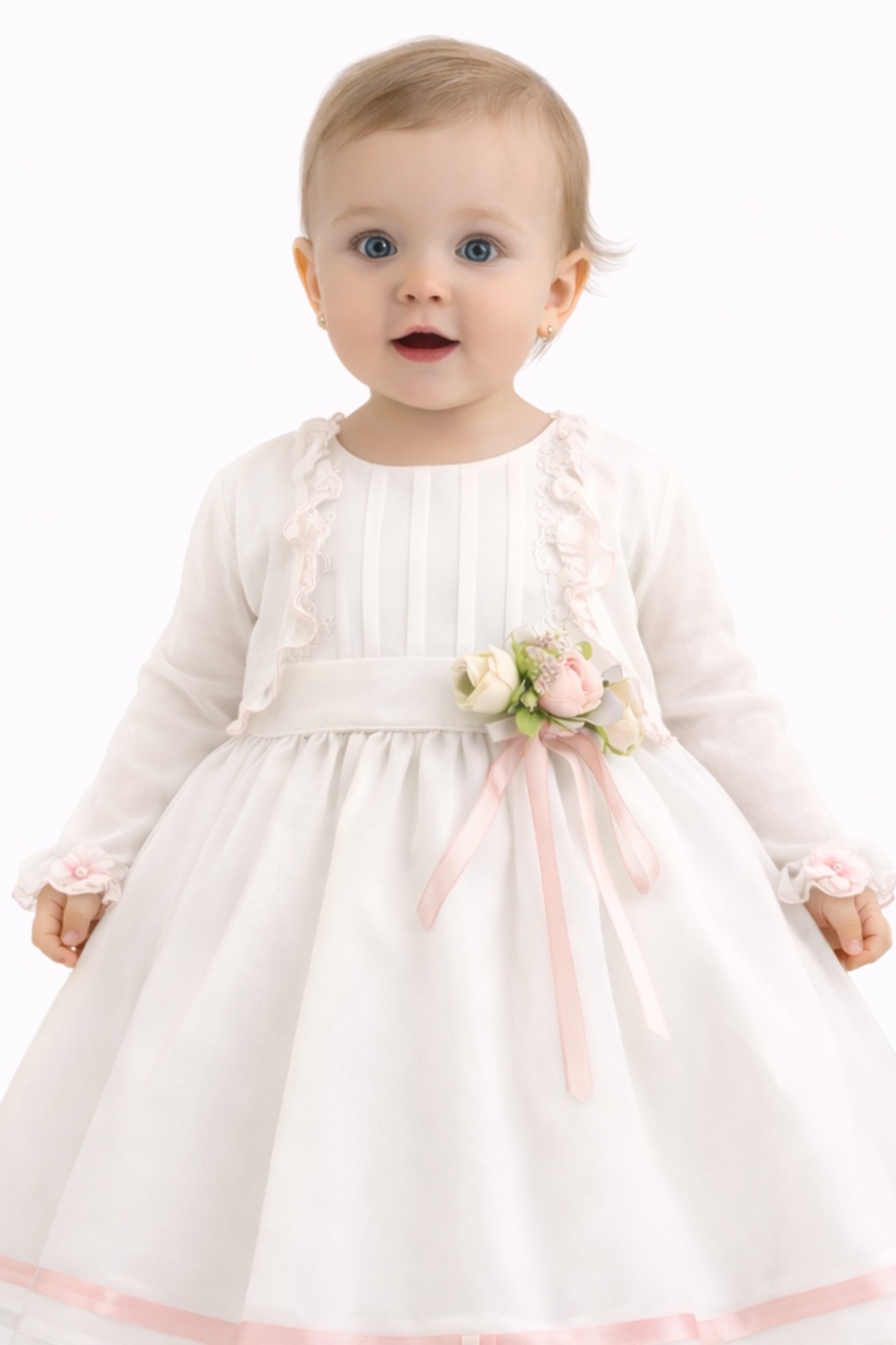 Scaldacuore Battesimo Neonata Velato Bianco