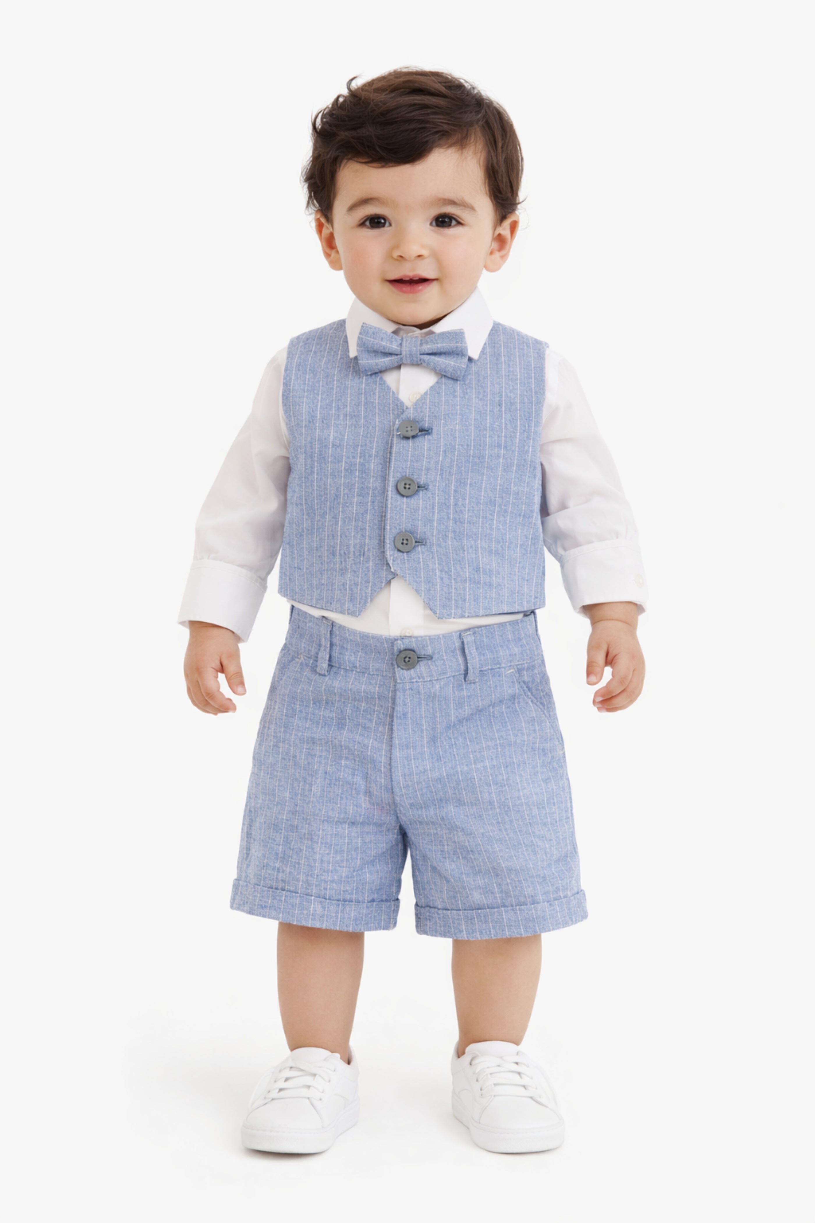 Gilet Battesimo Bimbo Rigato