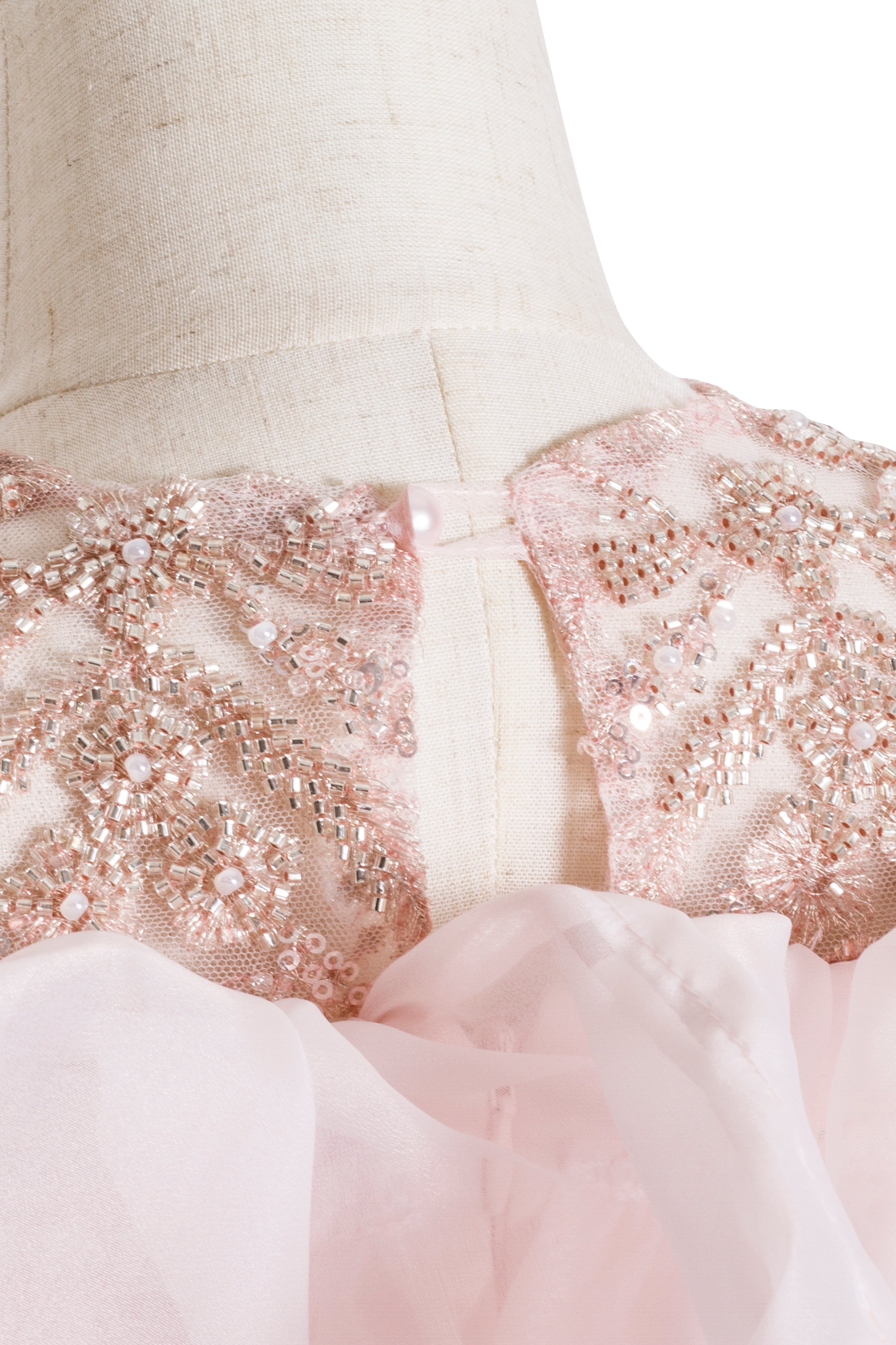 Abito Bambina Rosa Volant Glamour '70