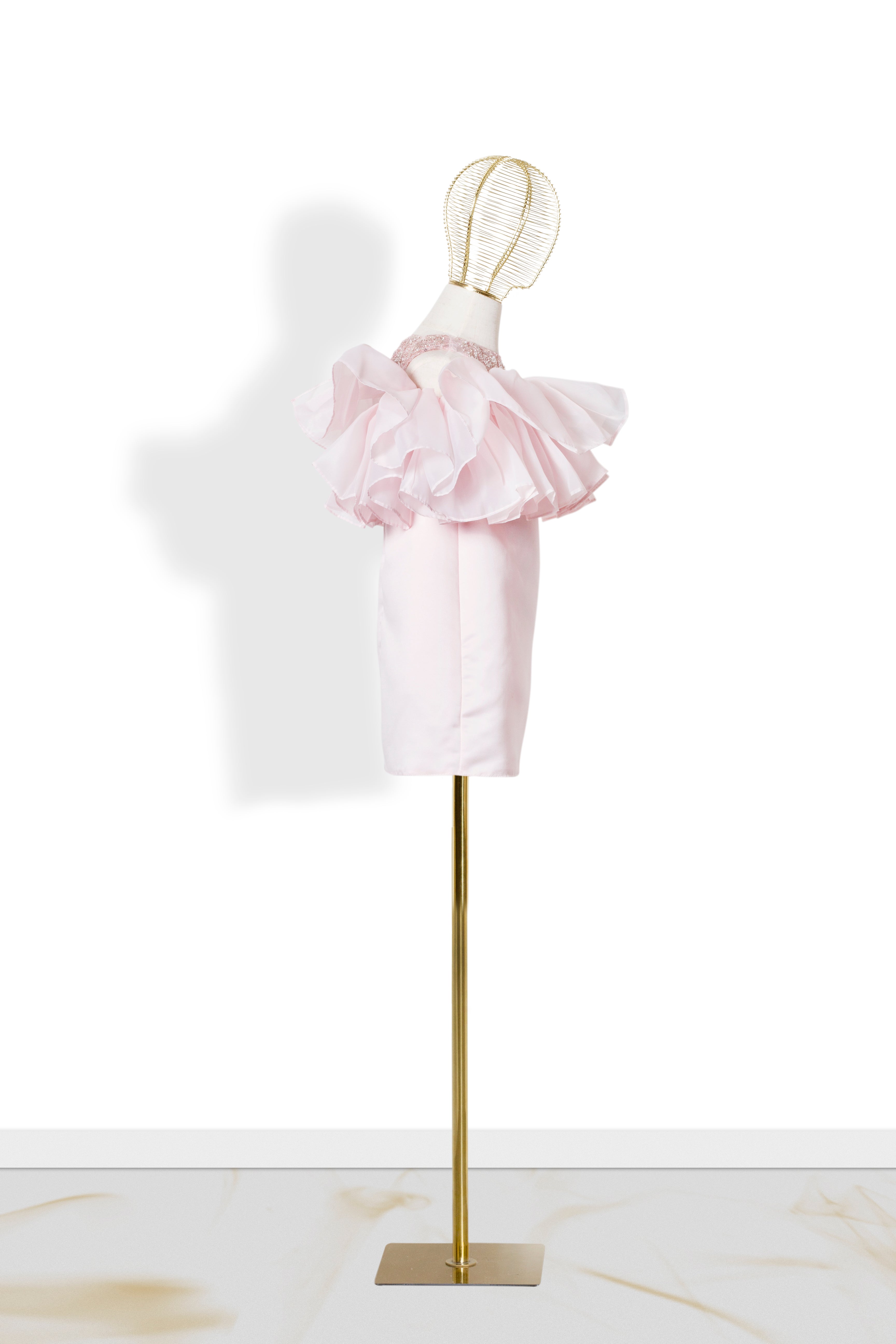 Abito Bambina Rosa Volant Glamour '70