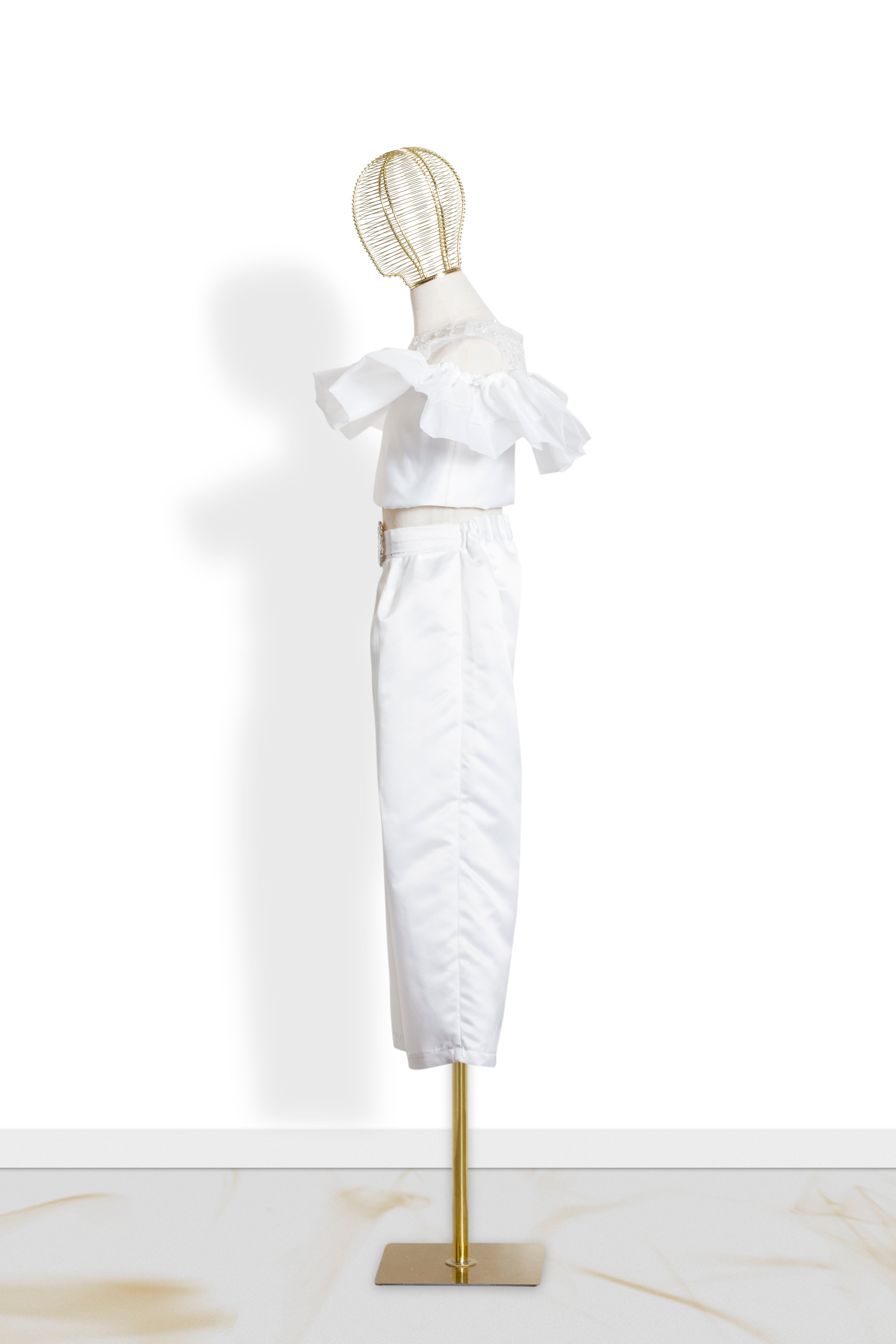 Coordinato Bambina Bianco Volant Glamour '70