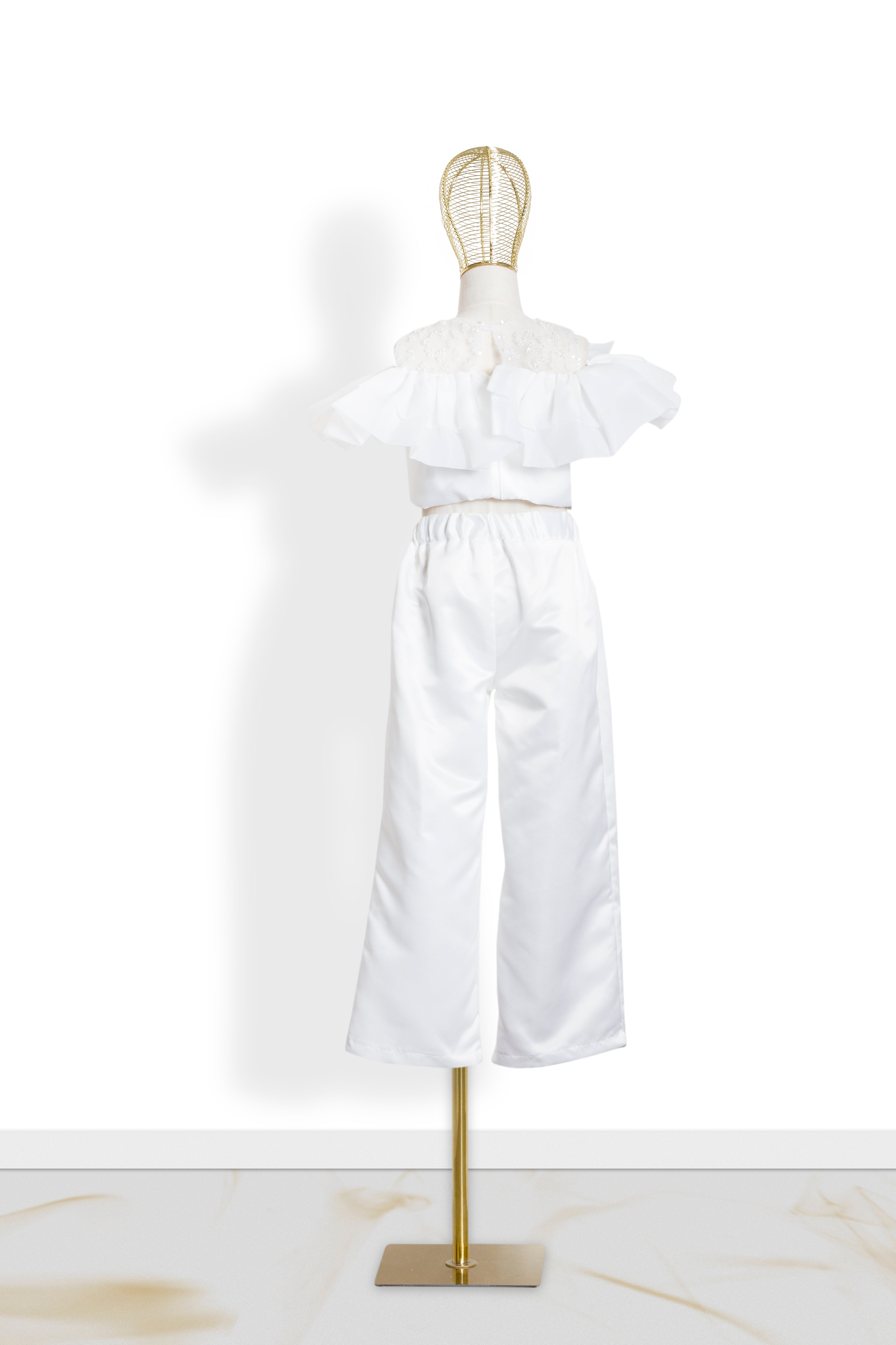 Coordinato Bambina Bianco Volant Glamour '70