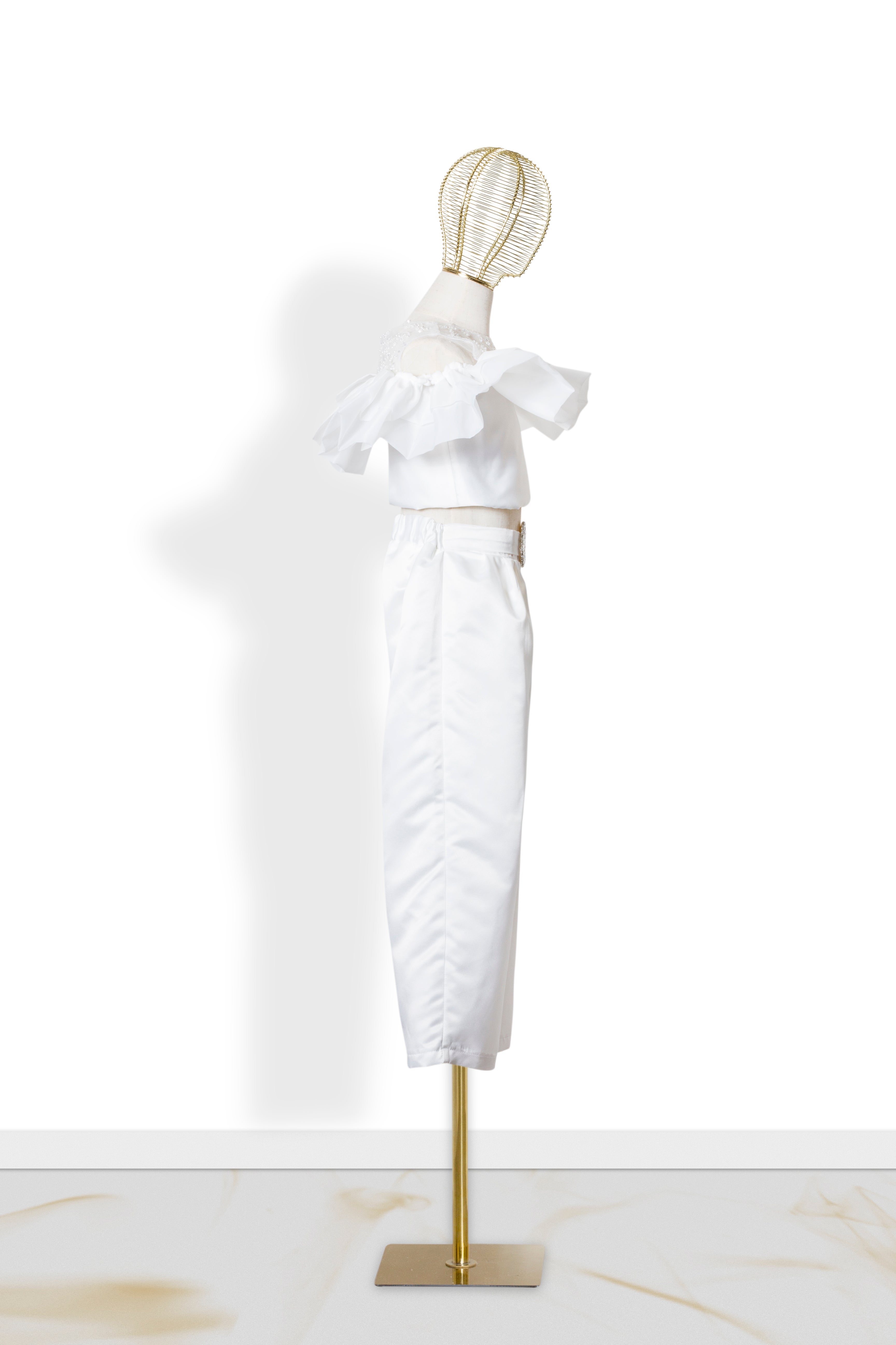 Coordinato Bambina Bianco Volant Glamour '70
