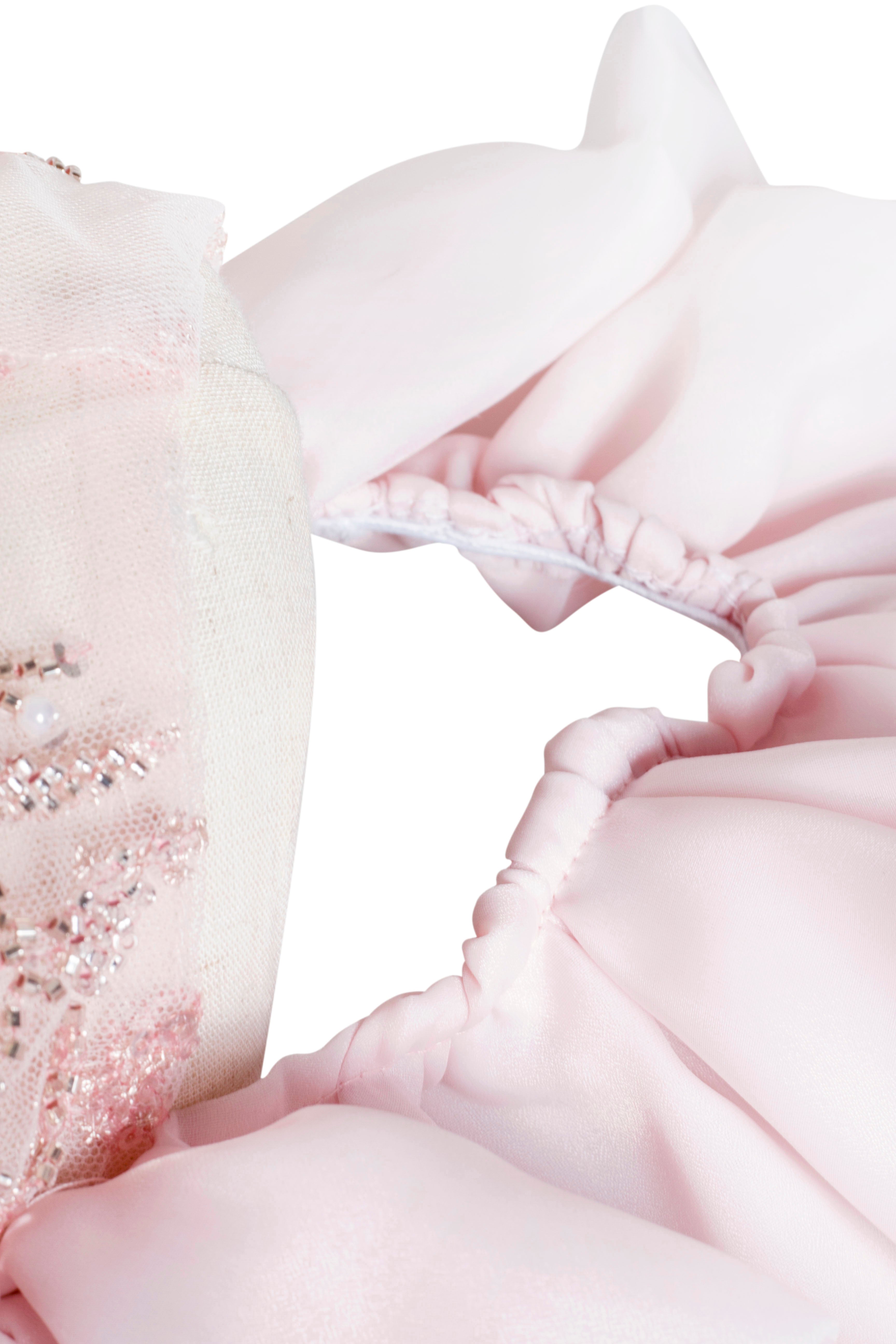 Abito Bambina Rosa Volant Glamour '70