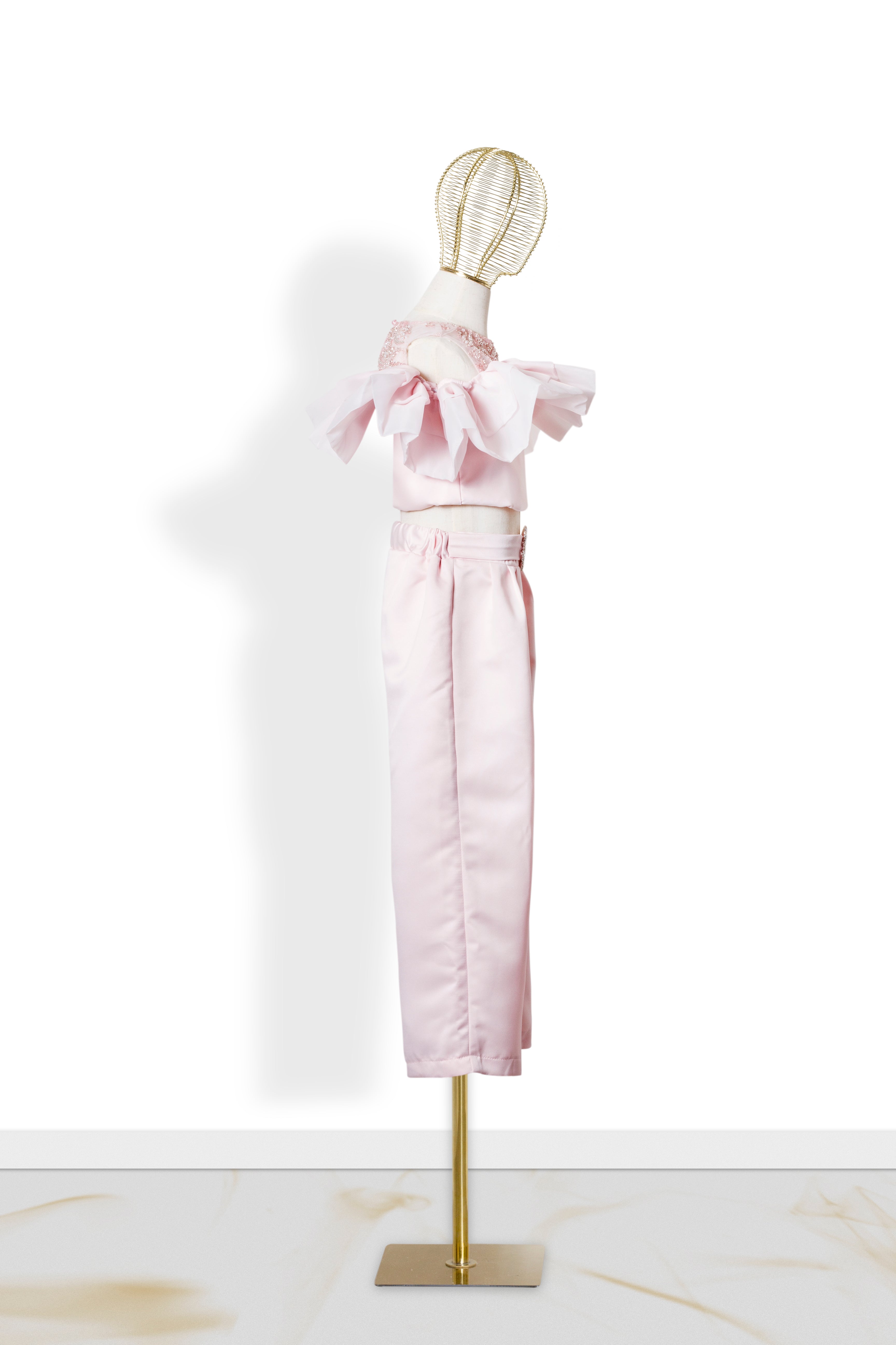 Coordinato Bambina Rosa Volant Glamour '70