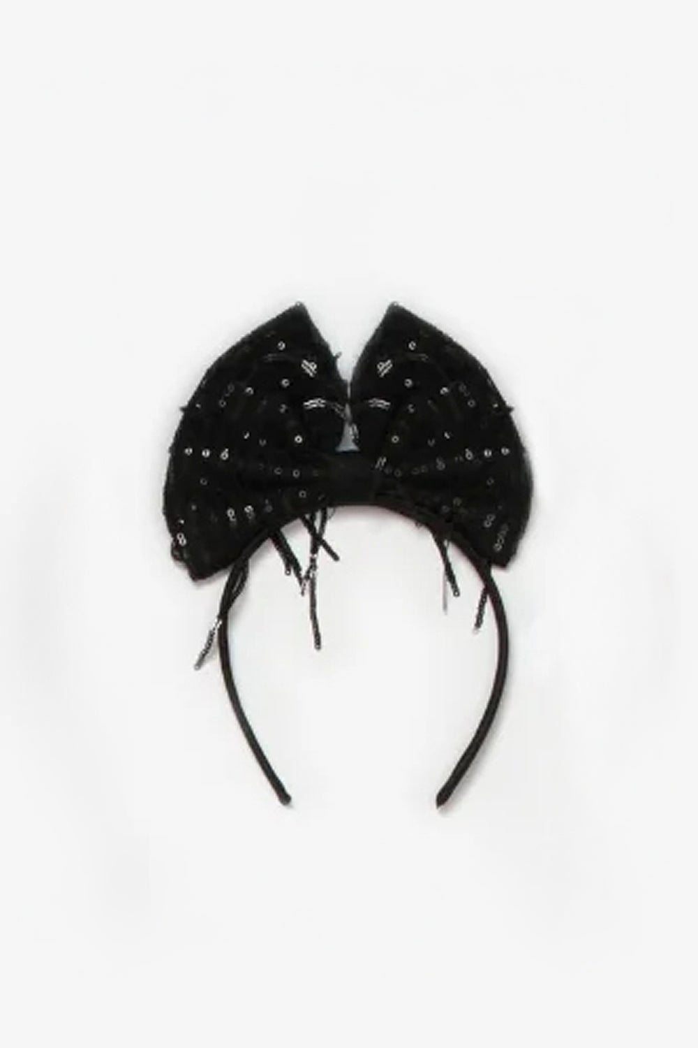 Cerchietto Bambina Fiocco Paillettes Nero