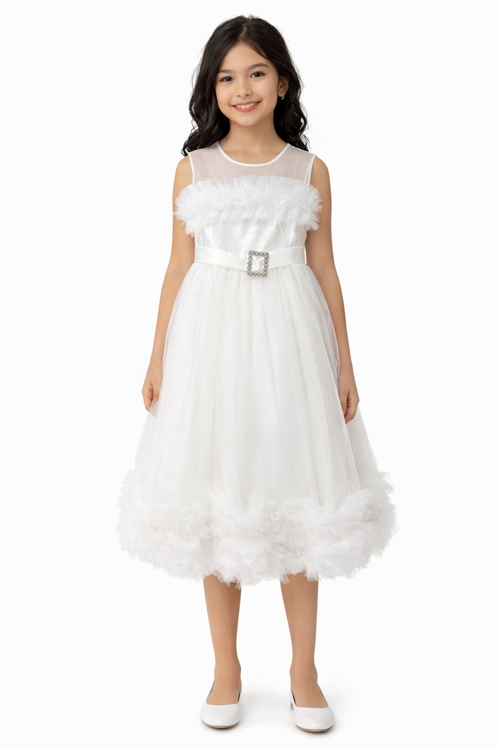 Abito Comunione Bambina Bianco Gioiello