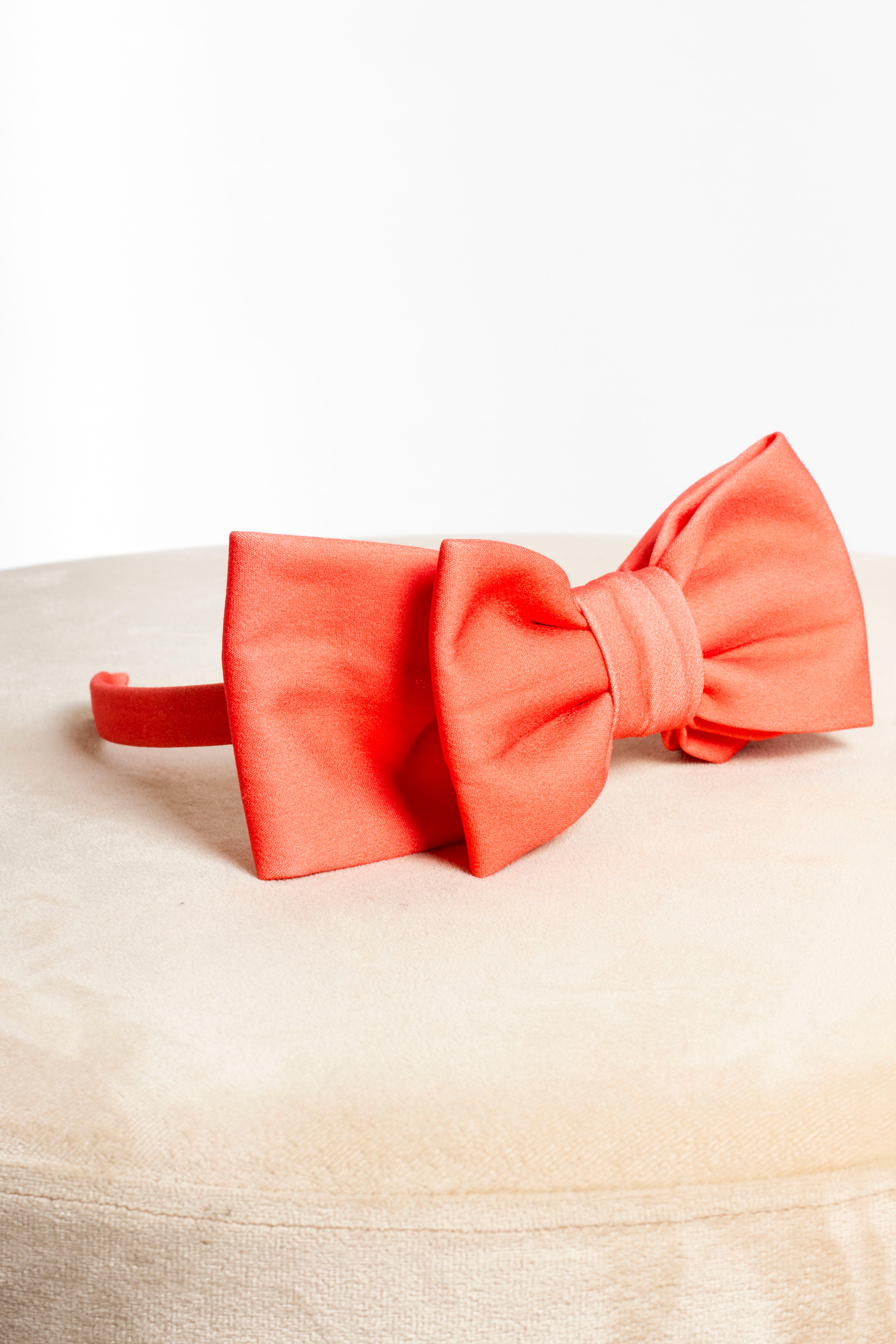 Cerchietto Bambina Fiocco Arancio