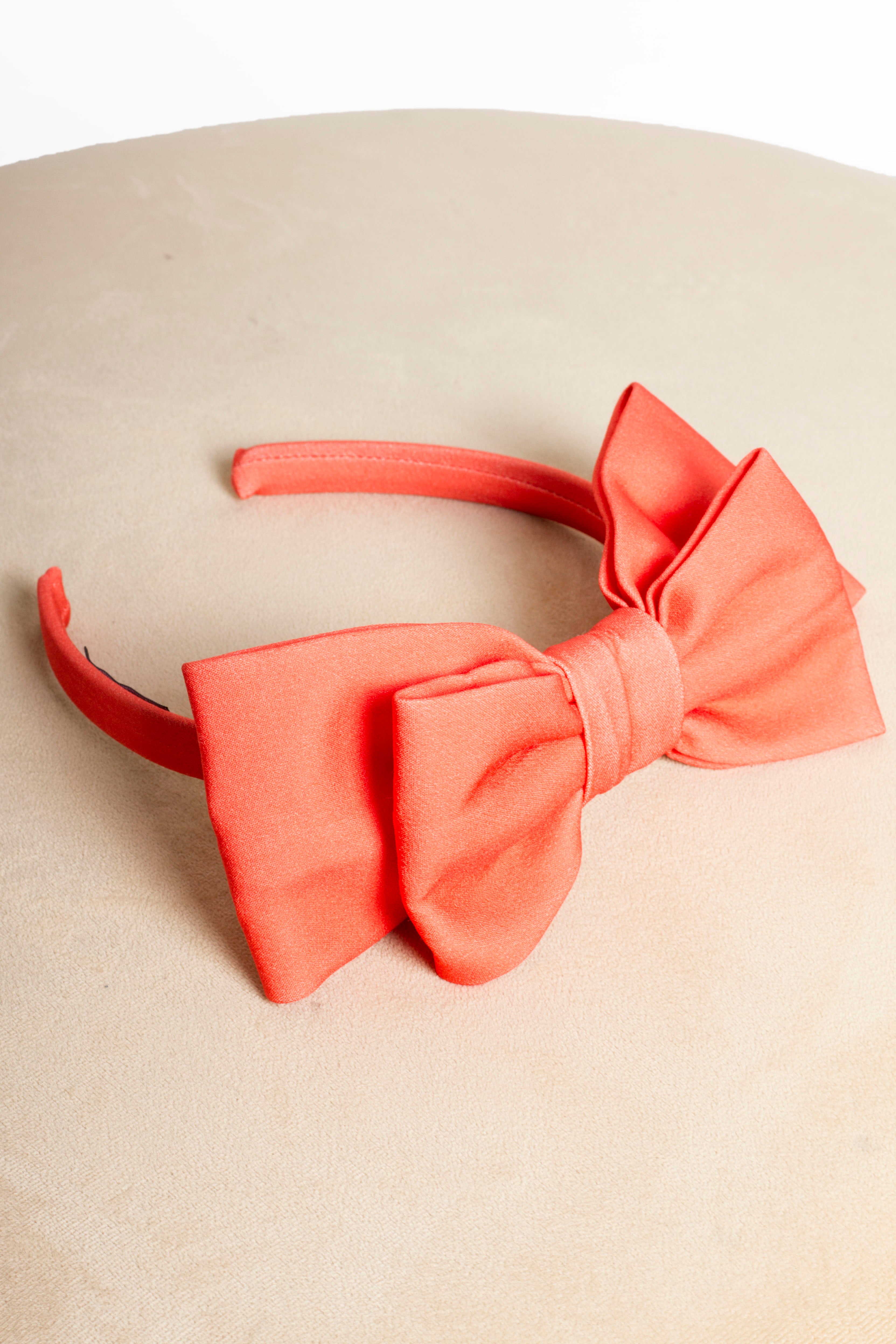 Cerchietto Bambina Fiocco Arancio