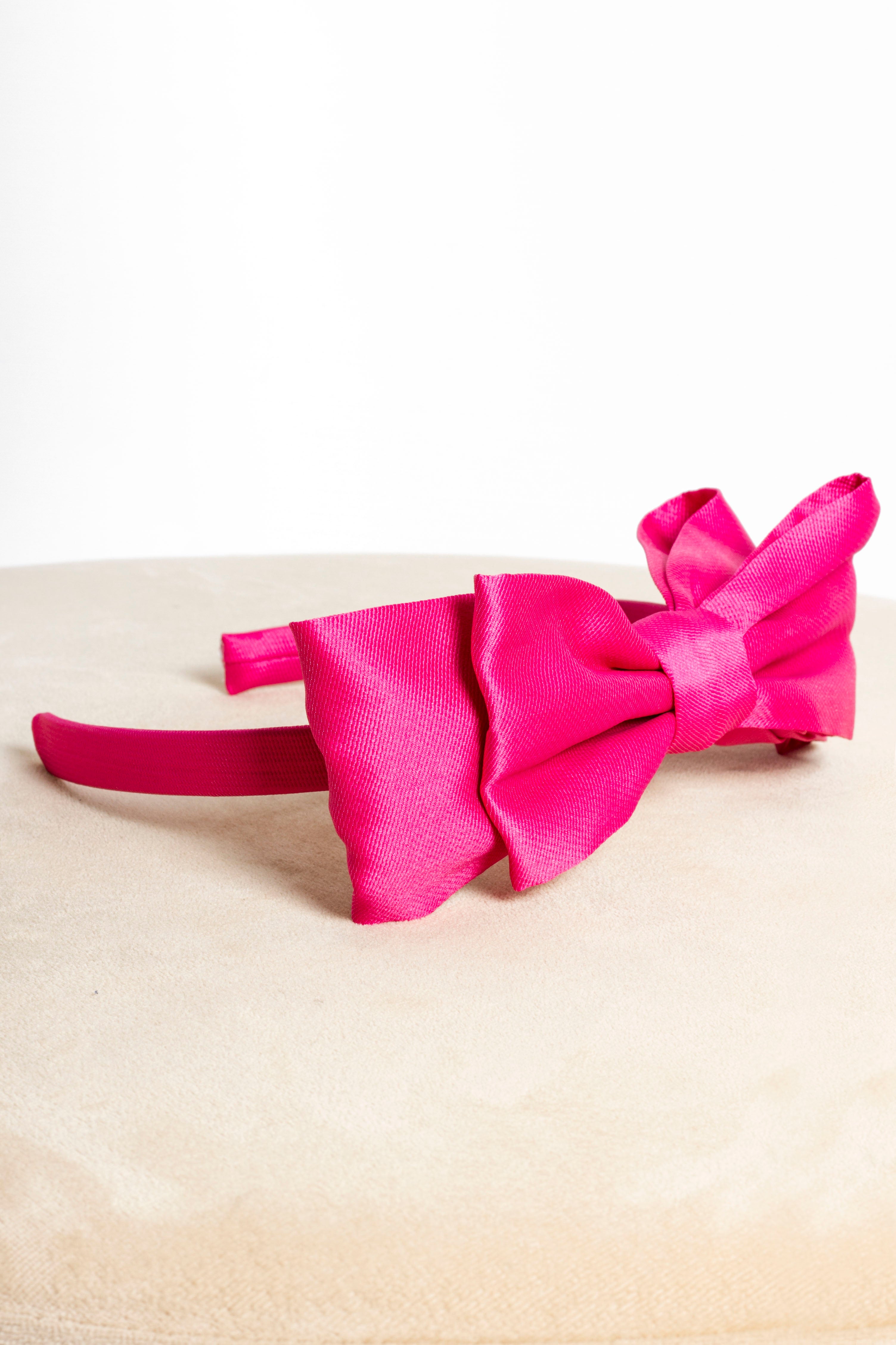 Cerchietto Bambina Fiocco Fucsia