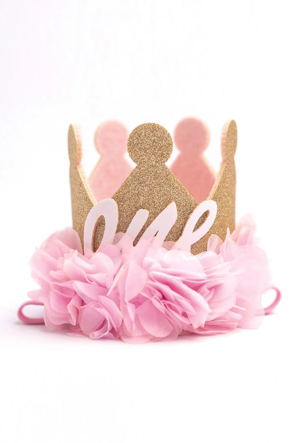 Corona Neonata Primo Compleanno Rosa