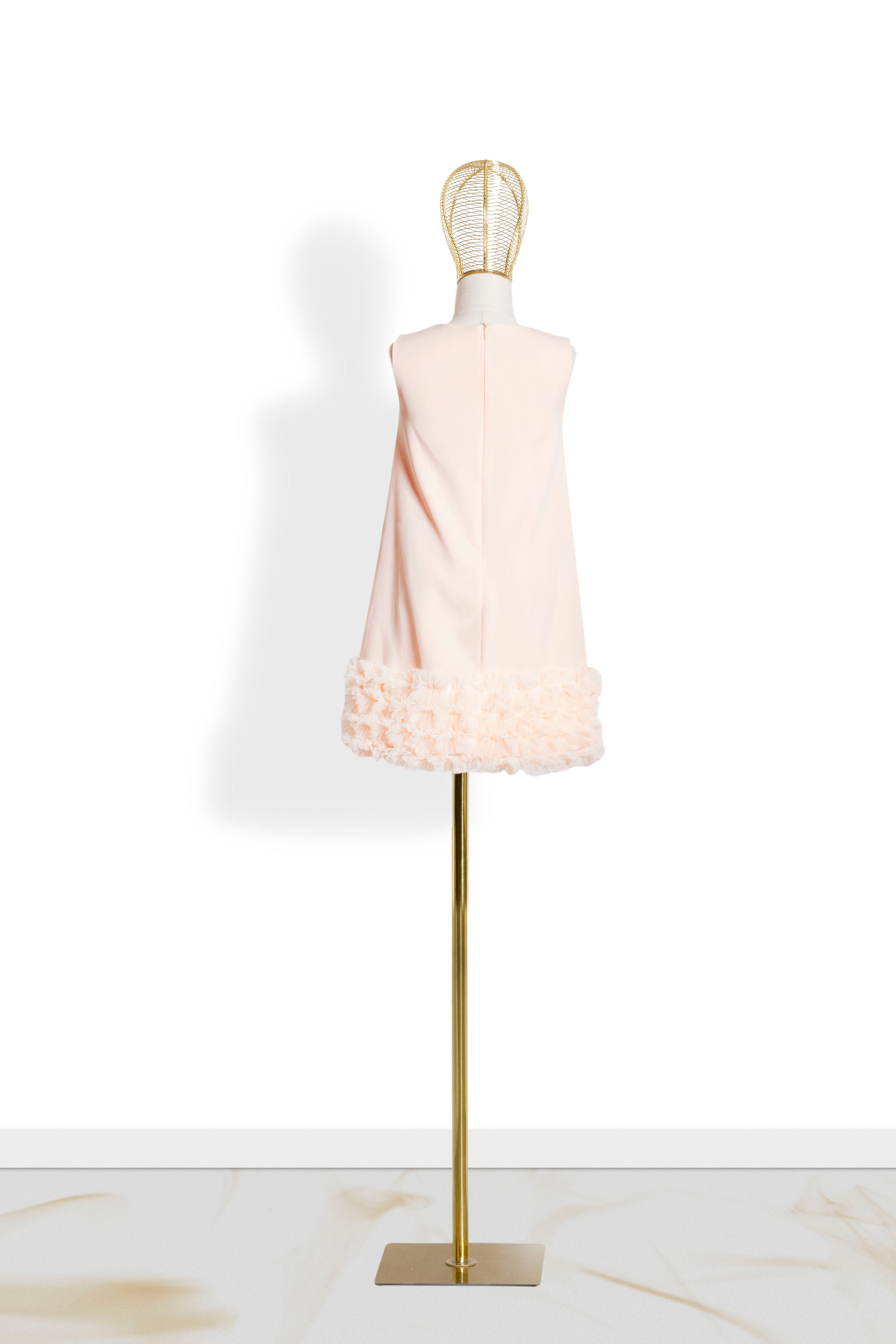 Abito Bambina Campana Chic '60 Pesca