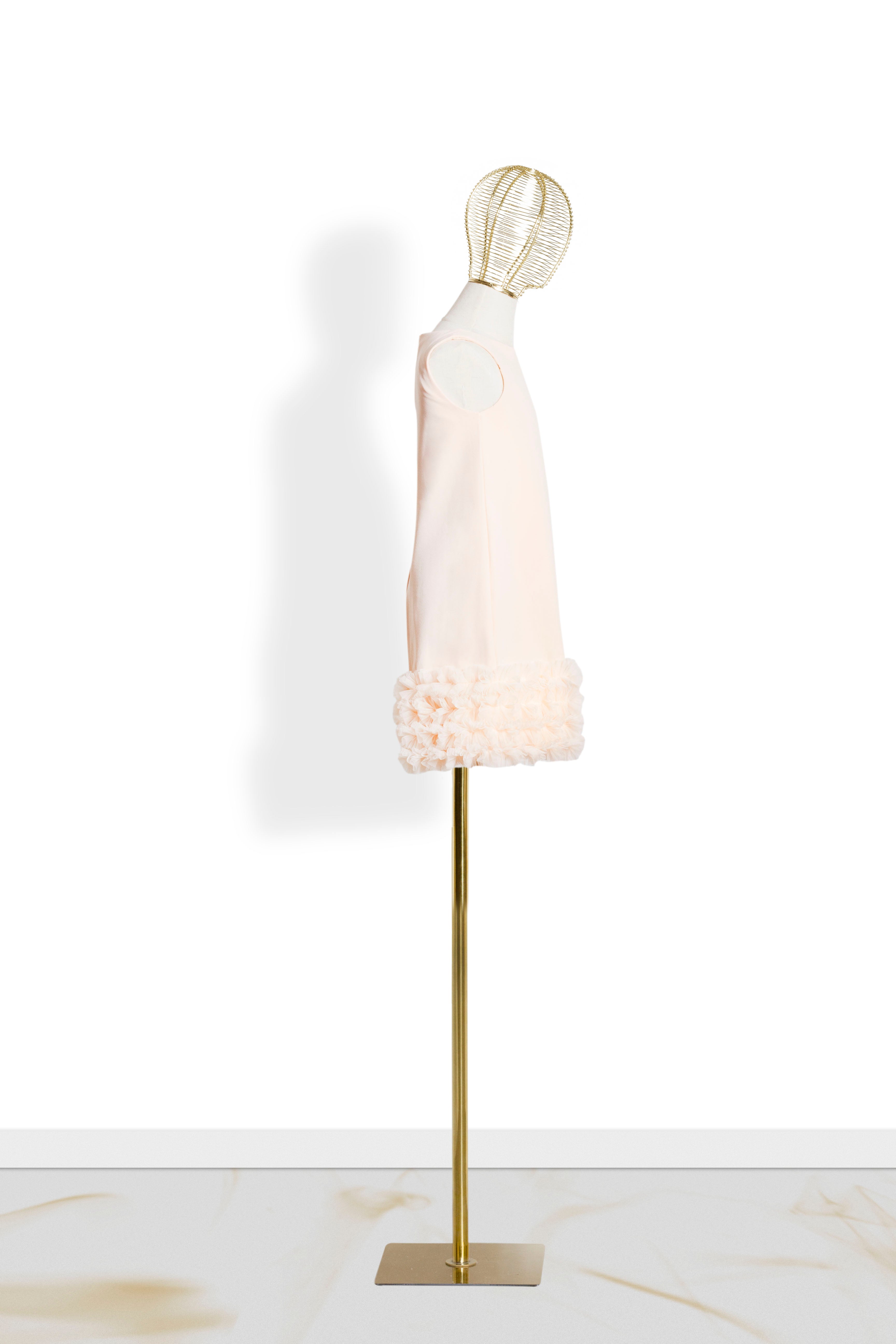 Abito Bambina Campana Chic '60 Pesca